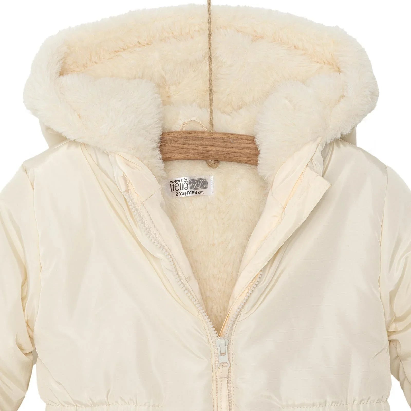 HelloBaby Hooded Coat - Beige - mezetto ebebek ebebek