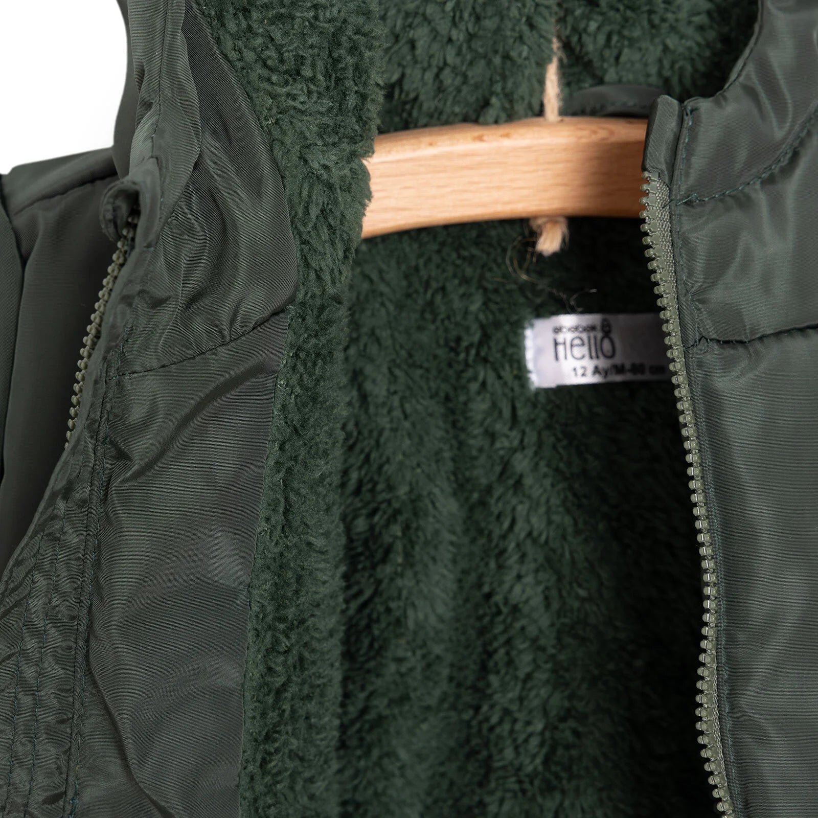 HelloBaby Hooded Coat - Green - mezetto ebebek ebebek