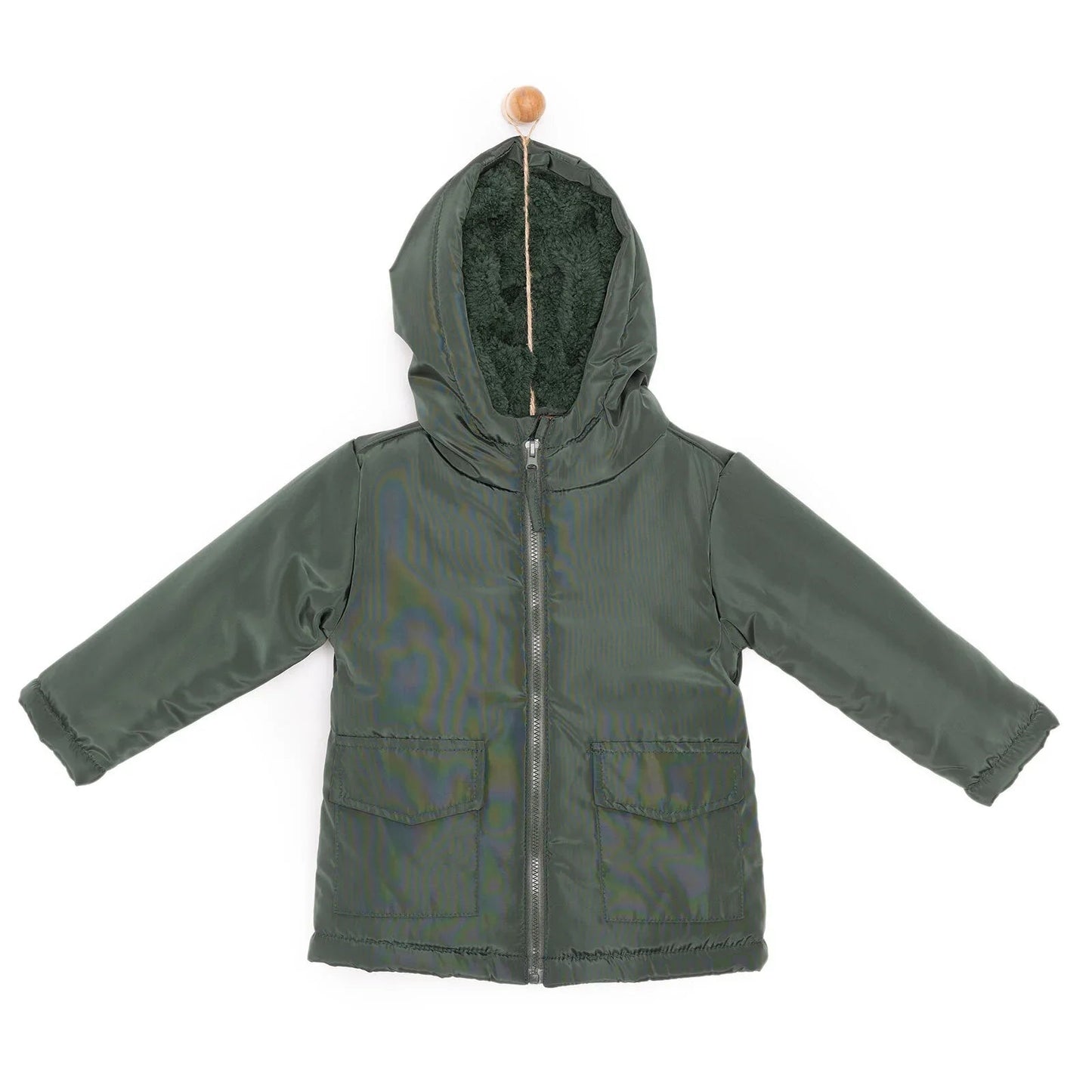 HelloBaby Hooded Coat - Green - mezetto ebebek ebebek