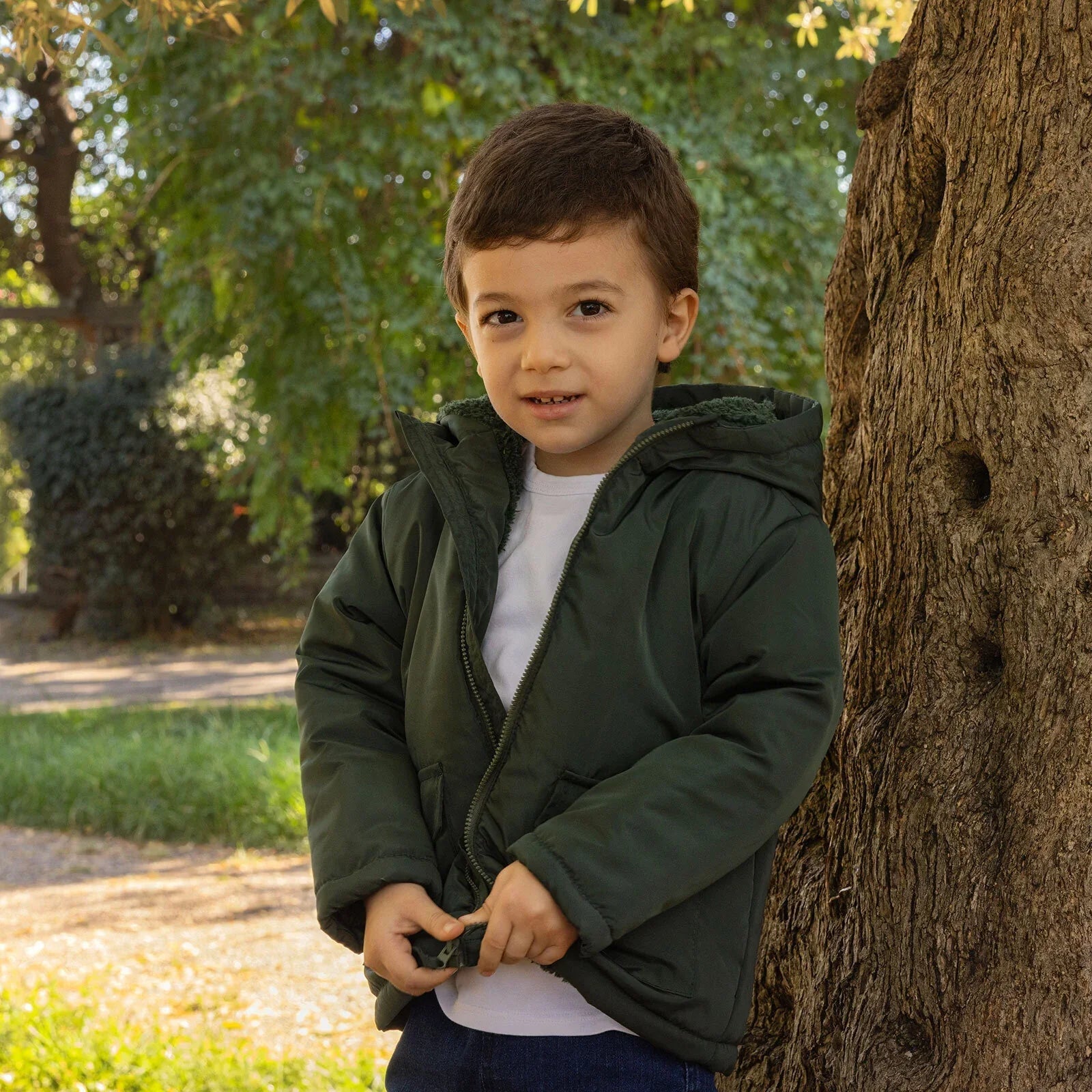 HelloBaby Hooded Coat - Green - mezetto ebebek ebebek
