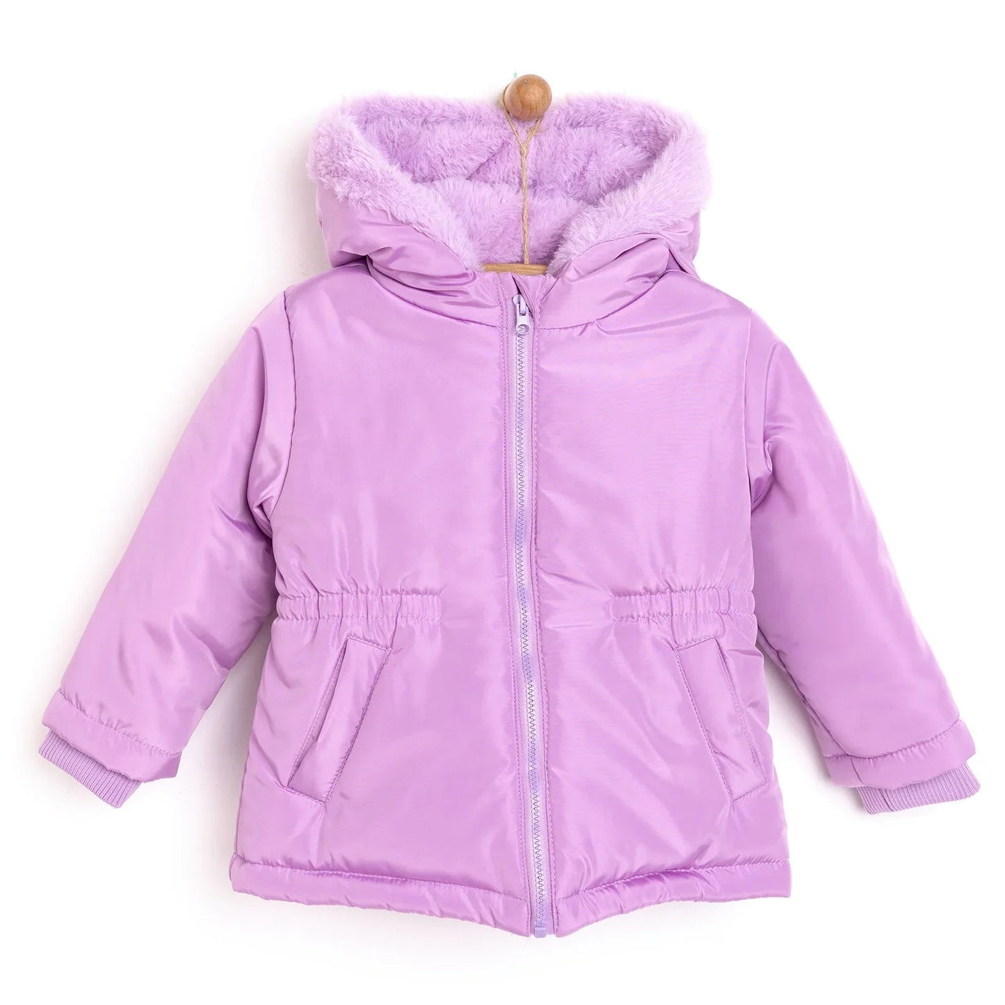 HelloBaby Hooded Coat - Purple - mezetto ebebek ebebek
