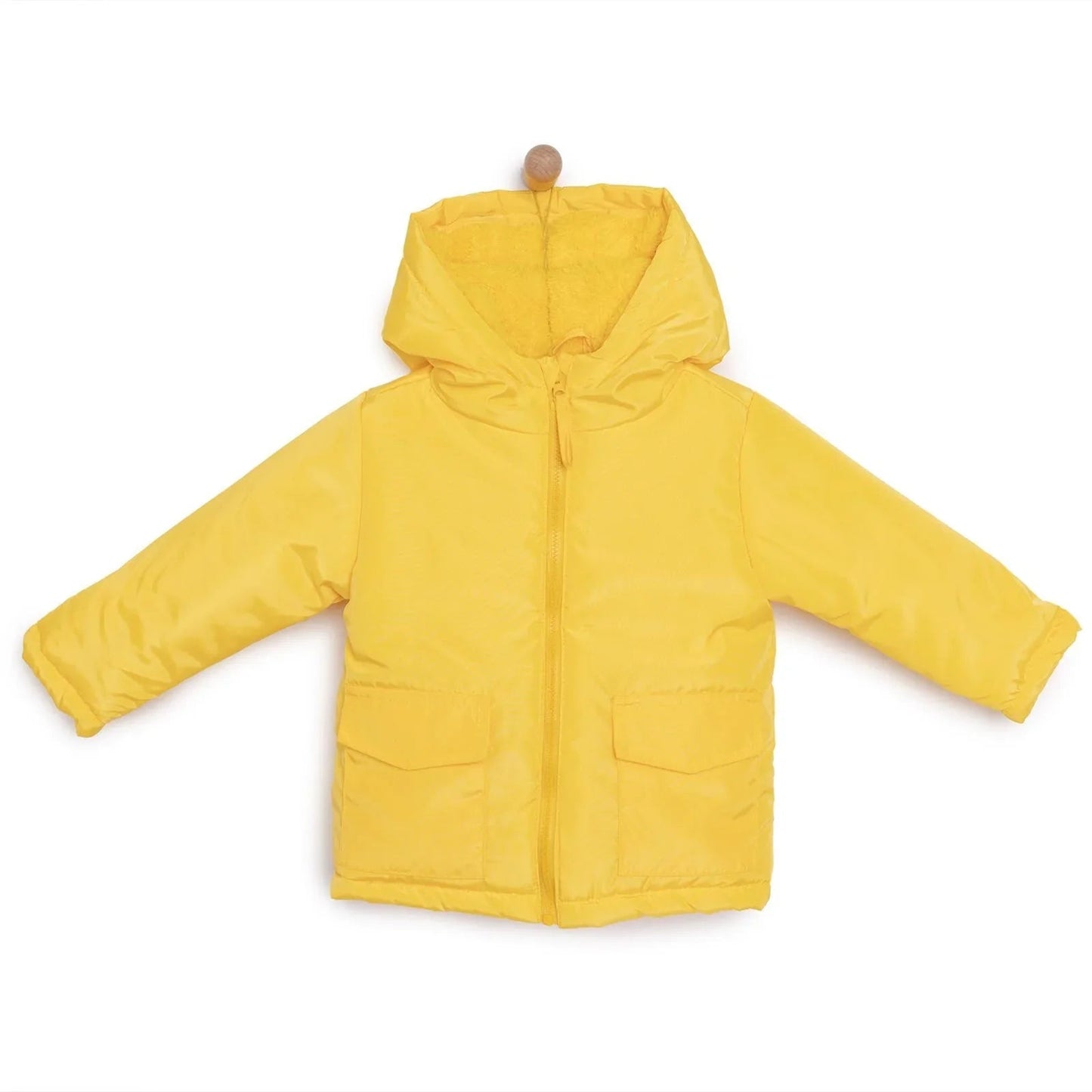 HelloBaby Hooded Coat - Yellow - mezetto ebebek ebebek