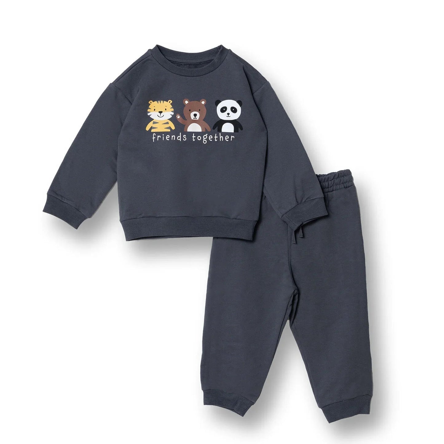HelloBaby Jogging Set - Anthracite - mezetto ebebek ebebek
