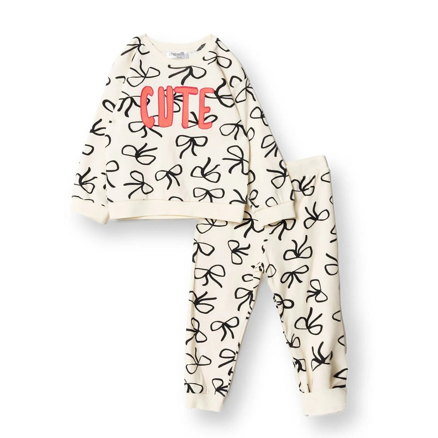 HelloBaby Jogging Set - Ecru Printed - mezetto ebebek ebebek