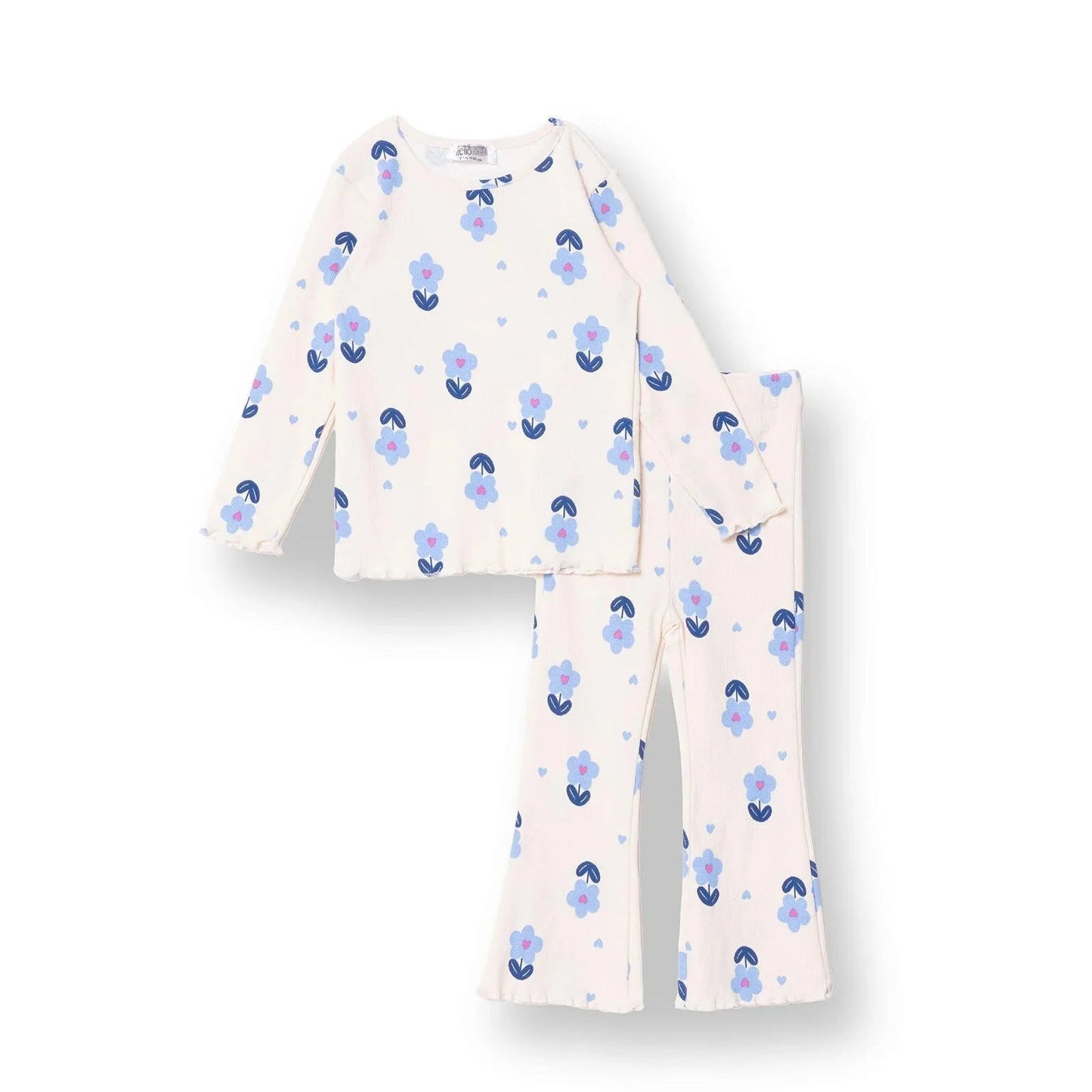 HelloBaby Jogging Set - Ecru Printed - mezetto ebebek ebebek