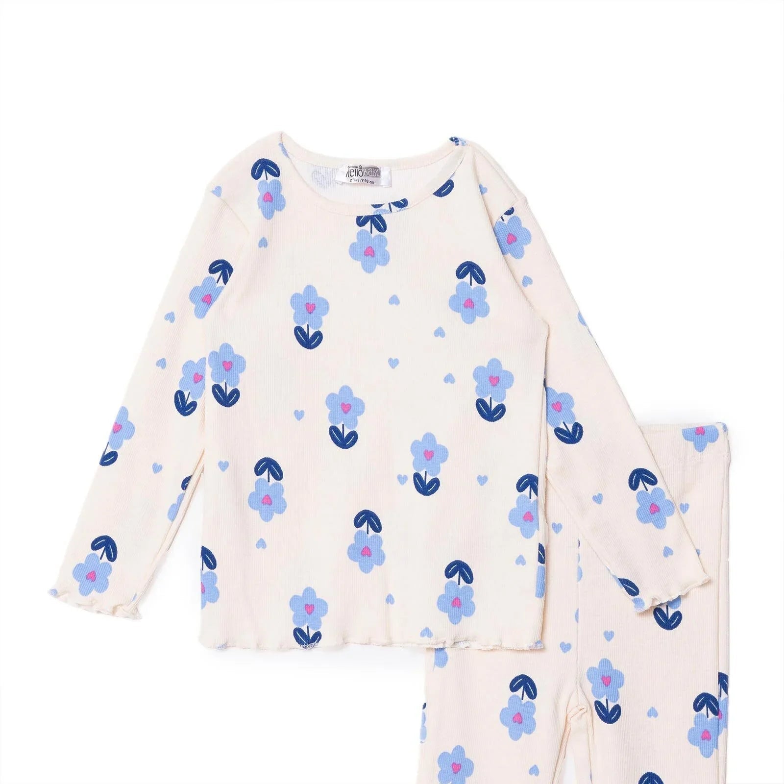 HelloBaby Jogging Set - Ecru Printed - mezetto ebebek ebebek