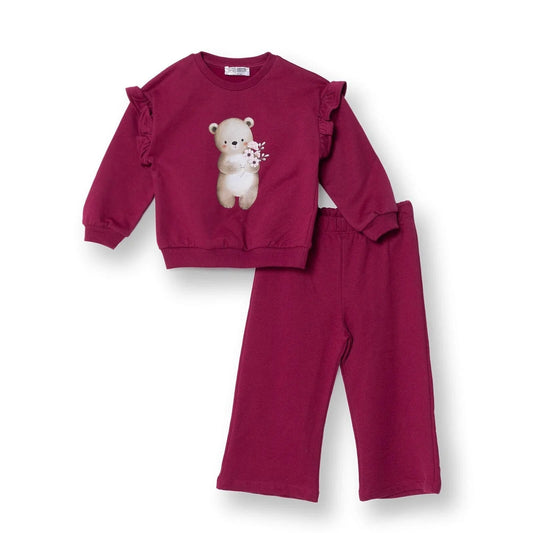 HelloBaby Jogging Set - Maroon - mezetto ebebek ebebek