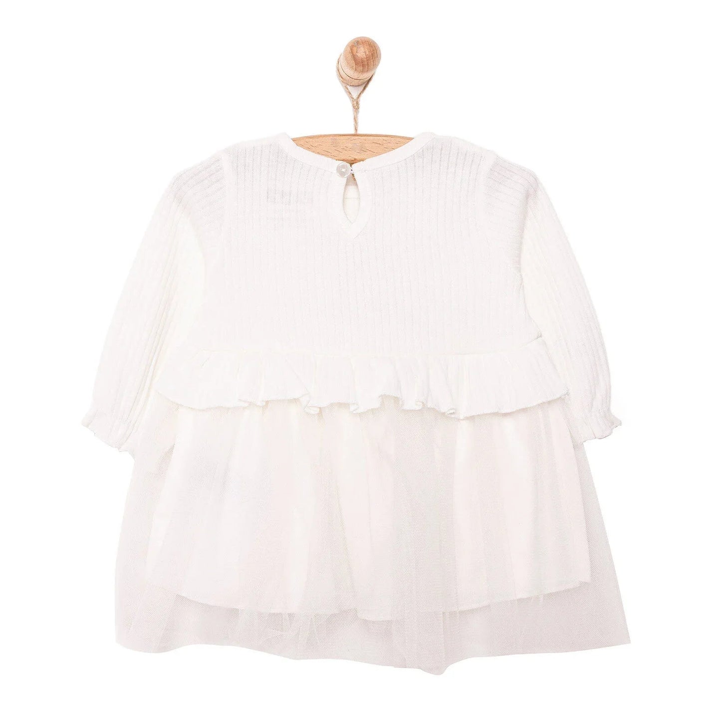 HelloBaby Little Life Newborn Girl Dress - Ecru - mezetto ebebek ebebek