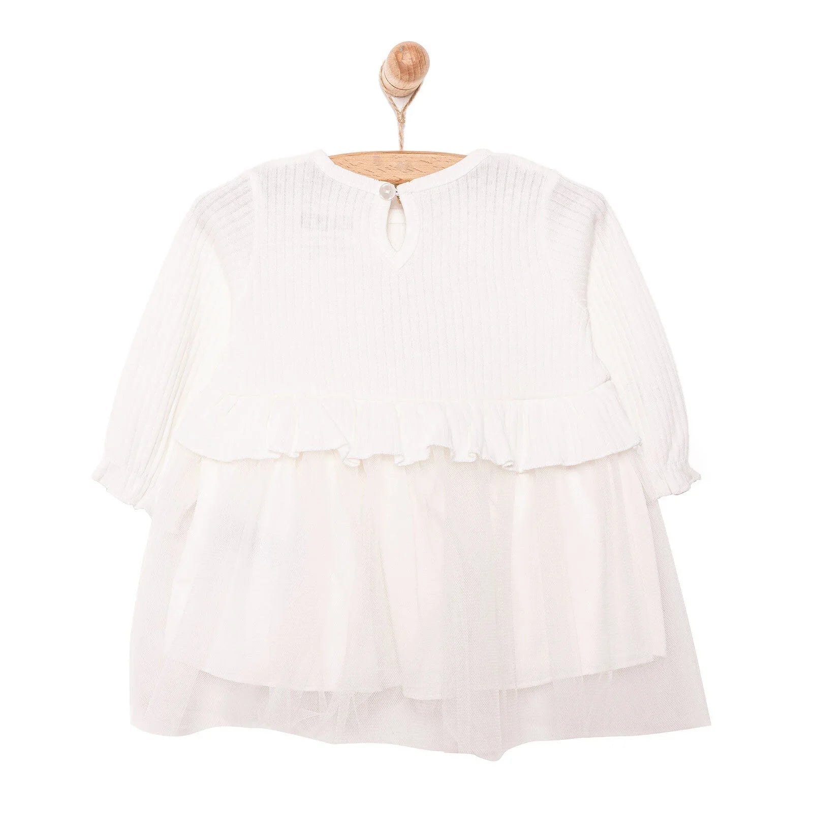HelloBaby Little Life Newborn Girl Dress - Ecru - mezetto ebebek ebebek