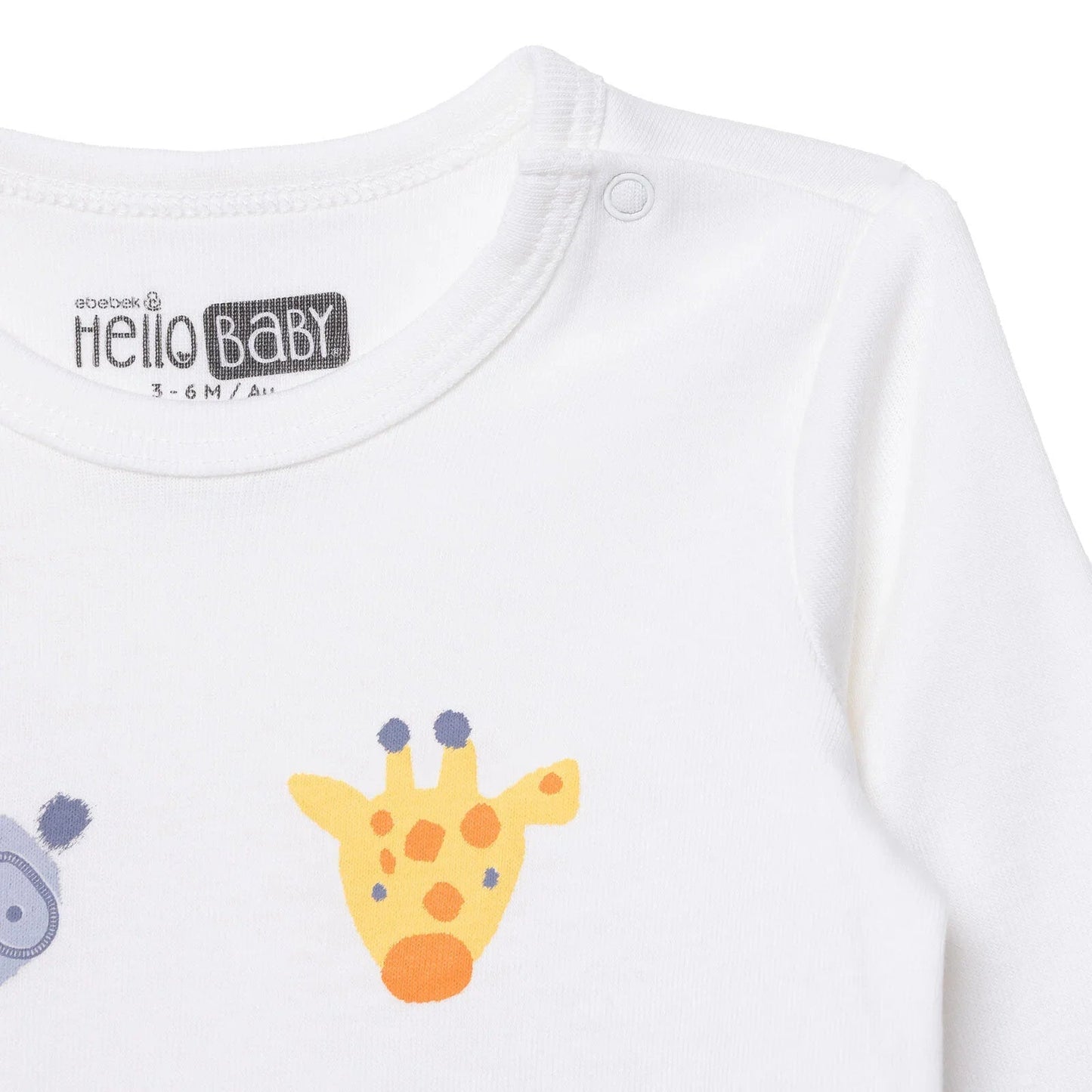 HelloBaby Long Sleeve Body 2 Pack - Ecru - mezetto ebebek ebebek