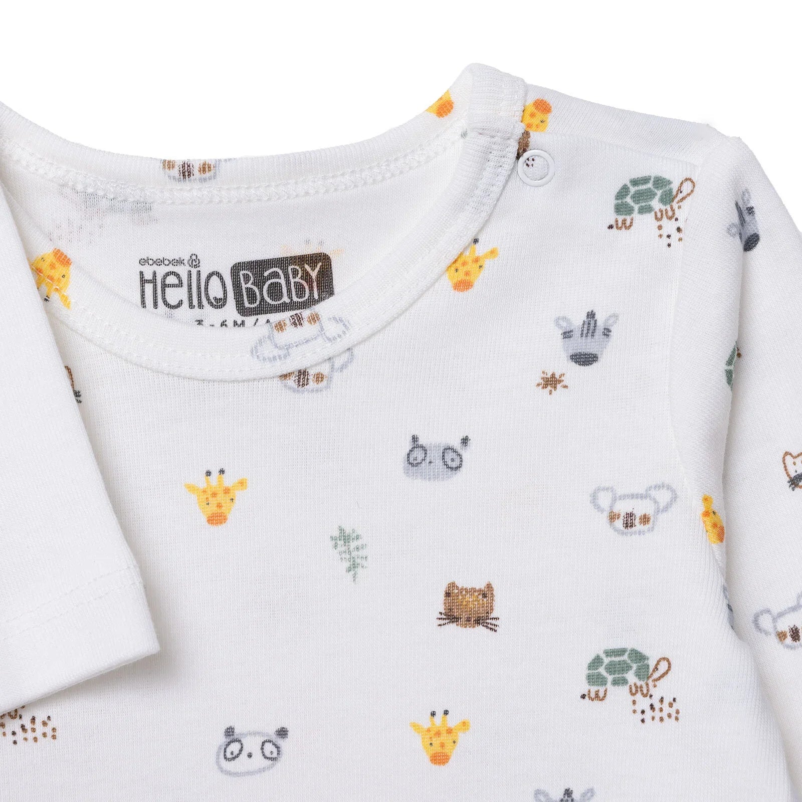 HelloBaby Long Sleeve Body 2 Pack - Ecru - mezetto ebebek ebebek