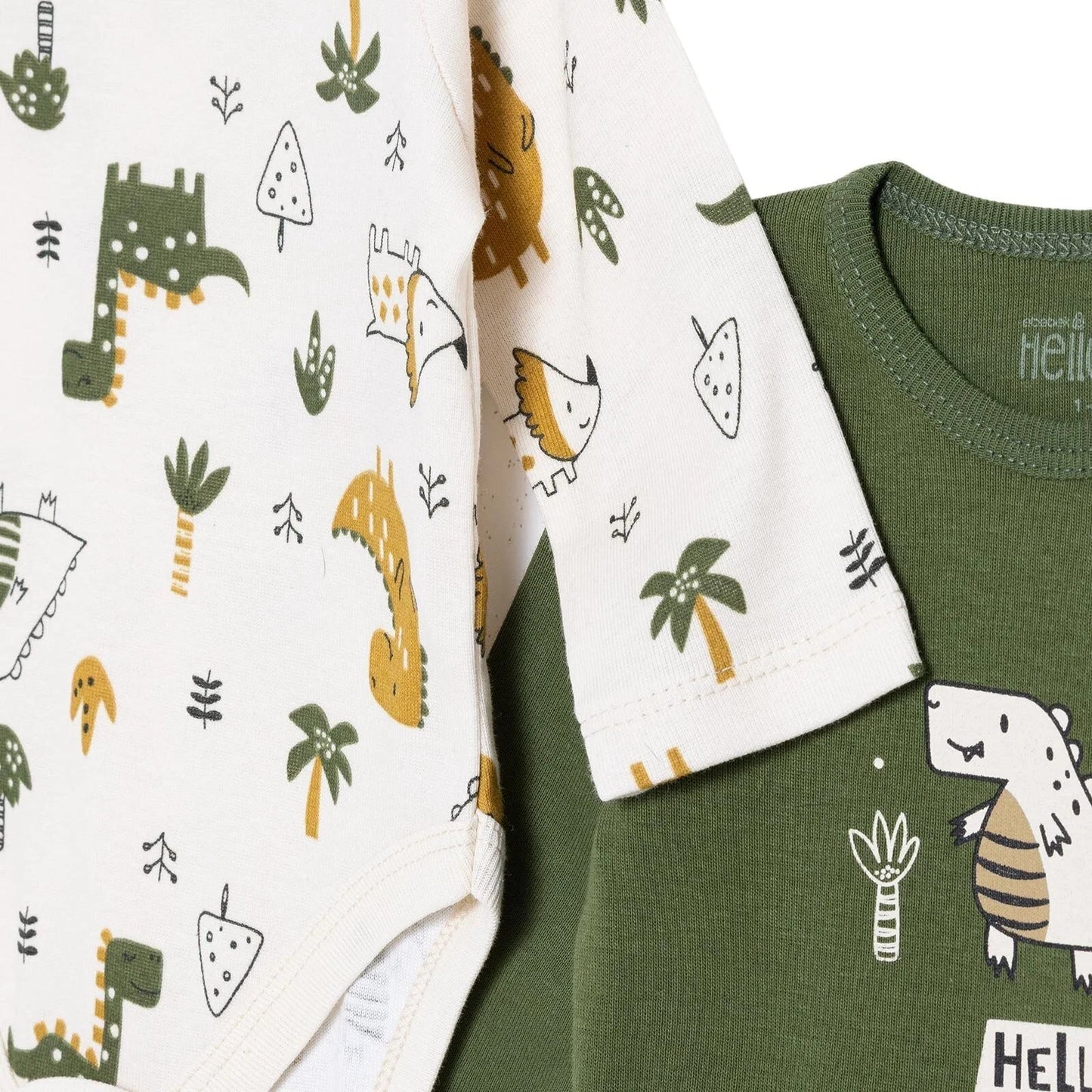 HelloBaby Long Sleeve Body 2 Pack - Khaki - mezetto ebebek ebebek