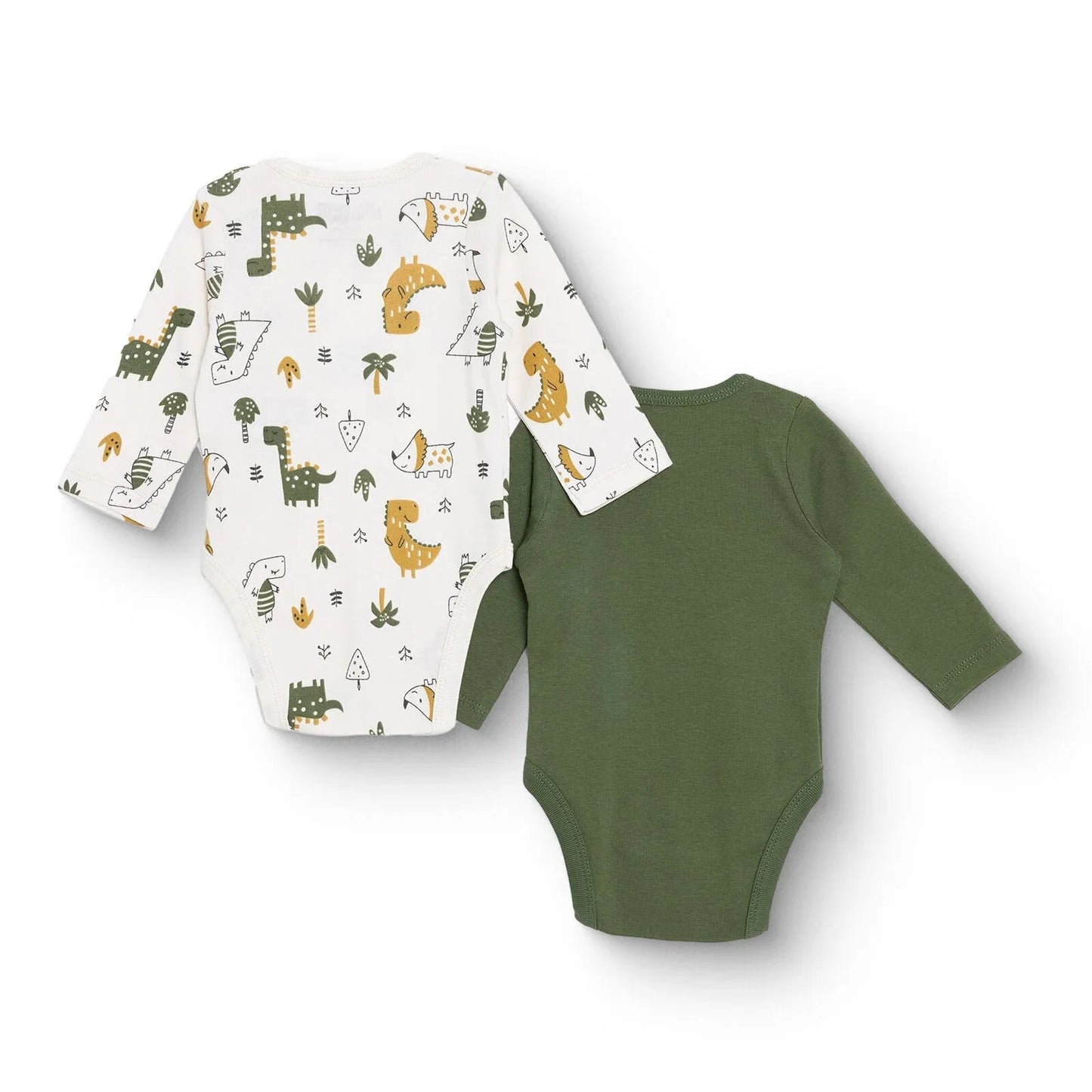 HelloBaby Long Sleeve Body 2 Pack - Khaki - mezetto ebebek ebebek