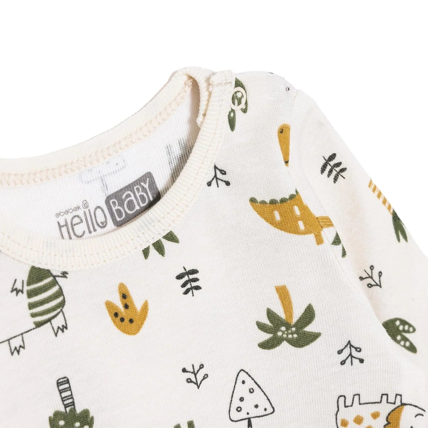 HelloBaby Long Sleeve Body 2 Pack - Khaki - mezetto ebebek ebebek