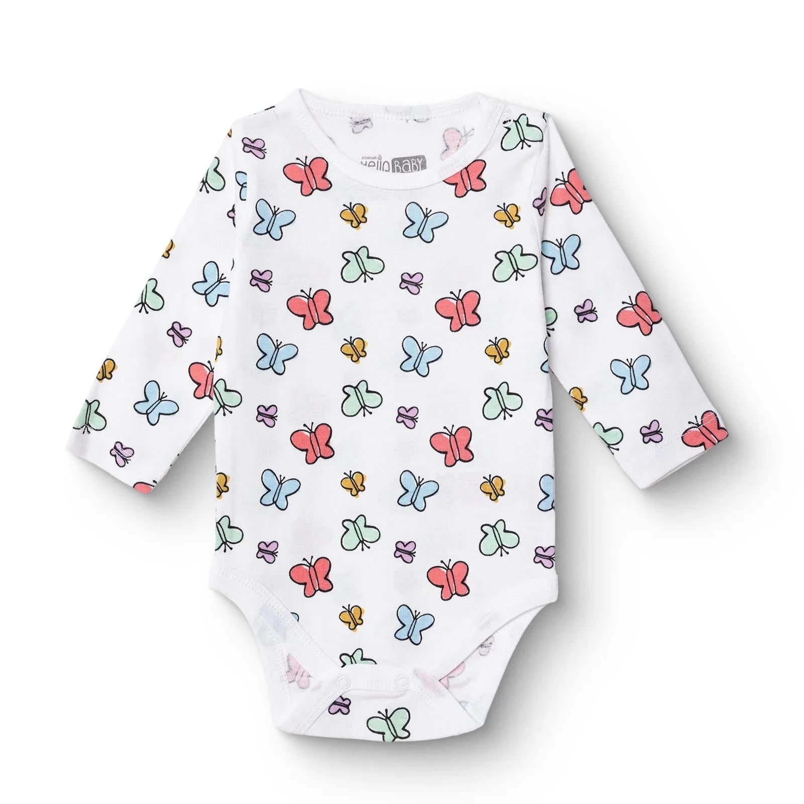 HelloBaby Long Sleeve Body - Ecru - mezetto ebebek ebebek