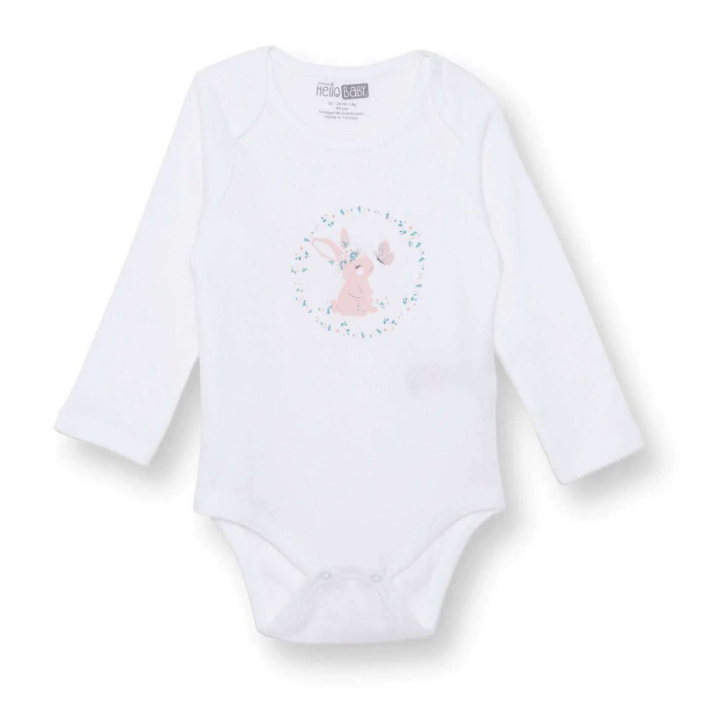HelloBaby Long Sleeve Body - Ecru - mezetto ebebek ebebek