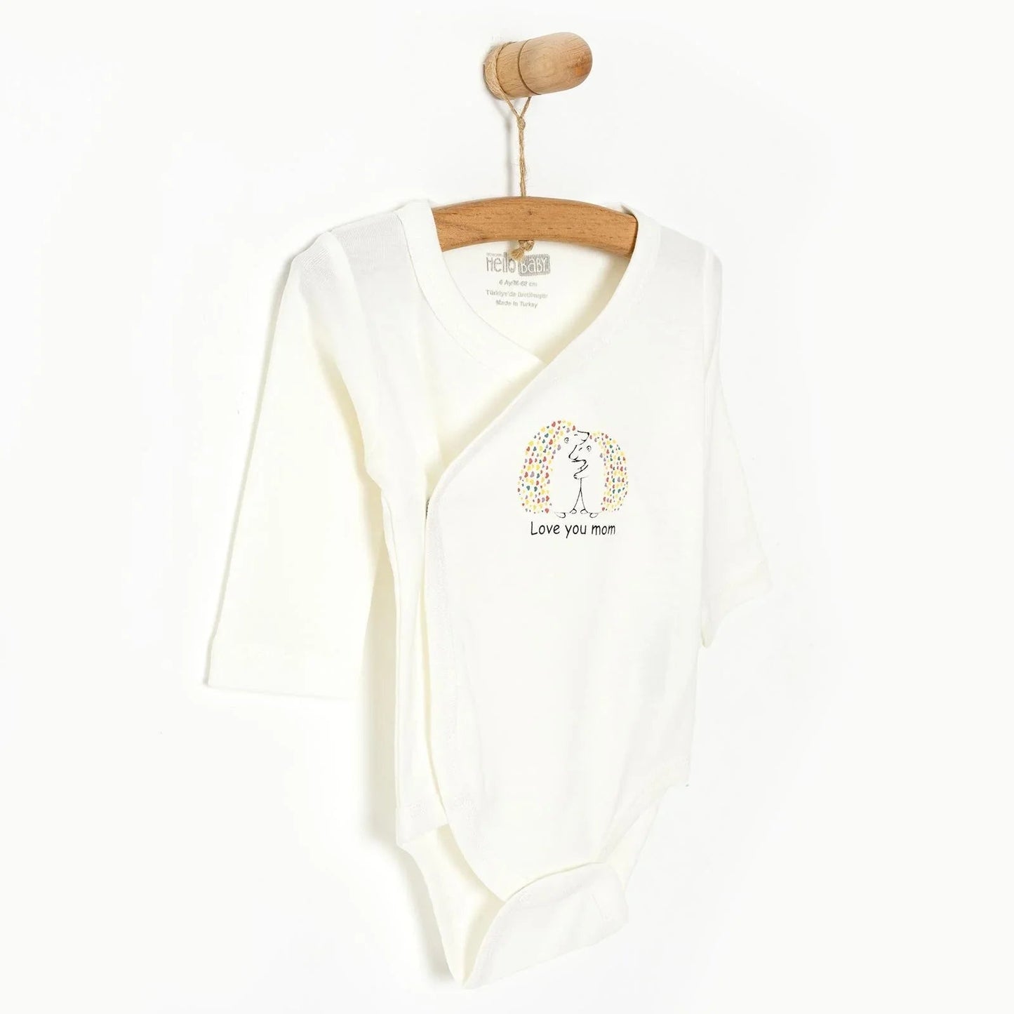 HelloBaby Long Sleeve Bodysuit - Ecru - mezetto ebebek ebebek