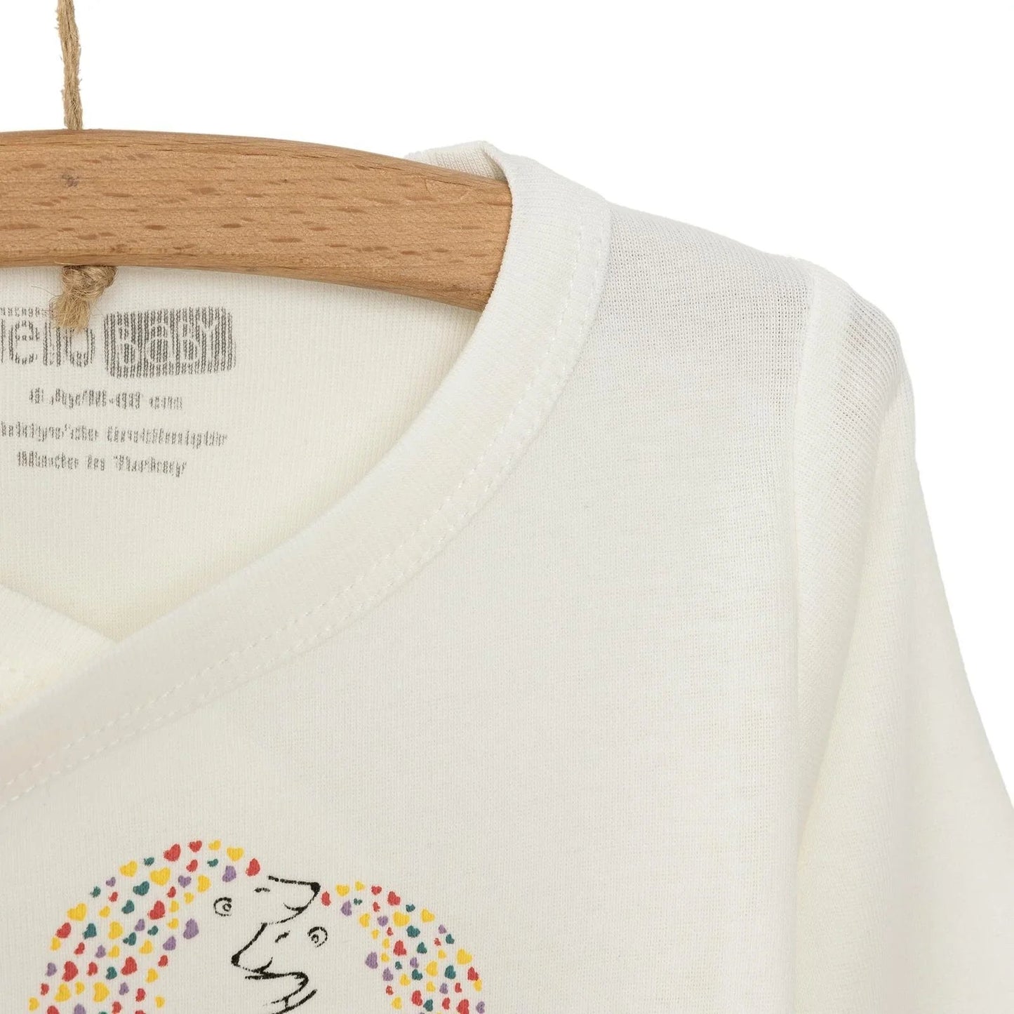 HelloBaby Long Sleeve Bodysuit - Ecru - mezetto ebebek ebebek