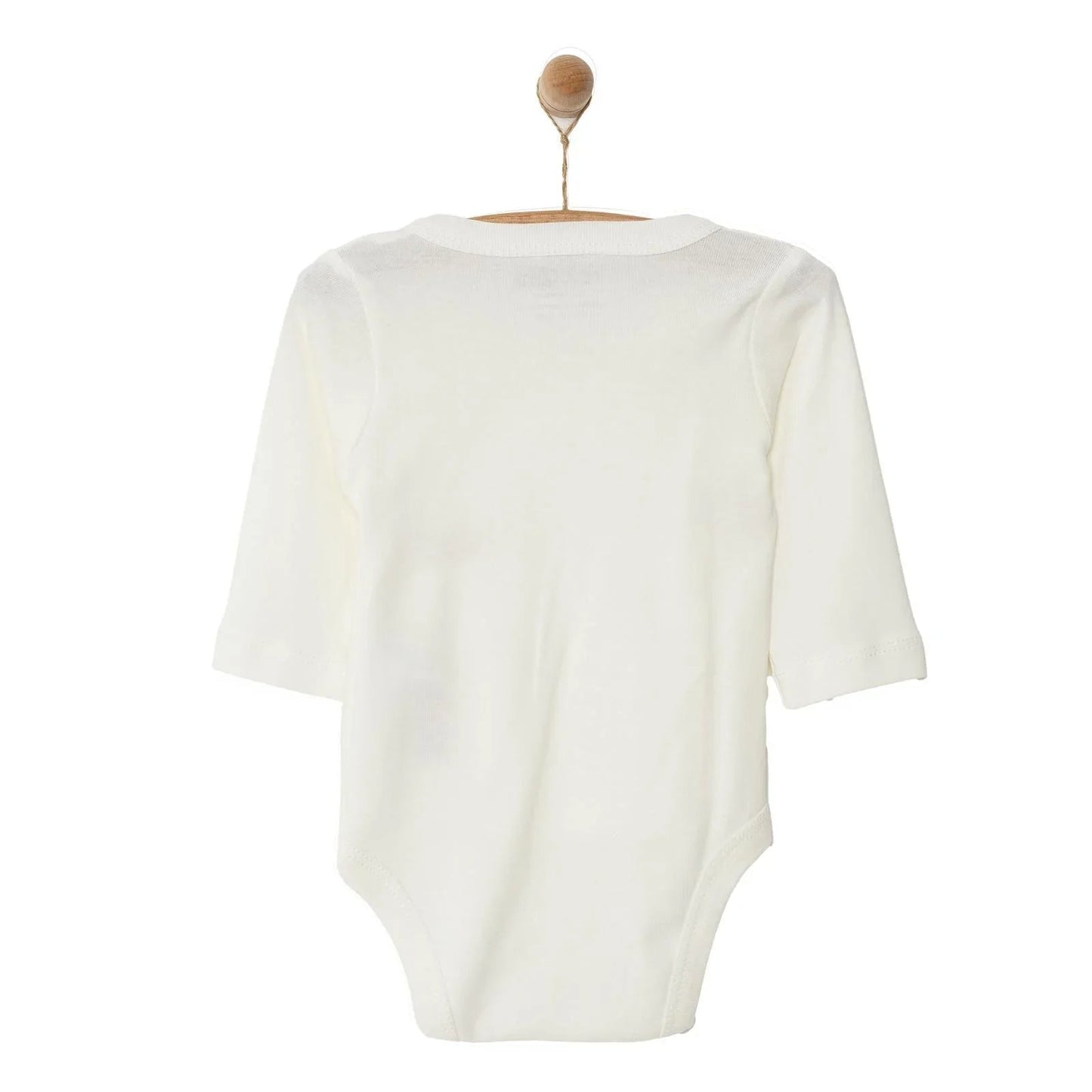 HelloBaby Long Sleeve Bodysuit - Ecru - mezetto ebebek ebebek