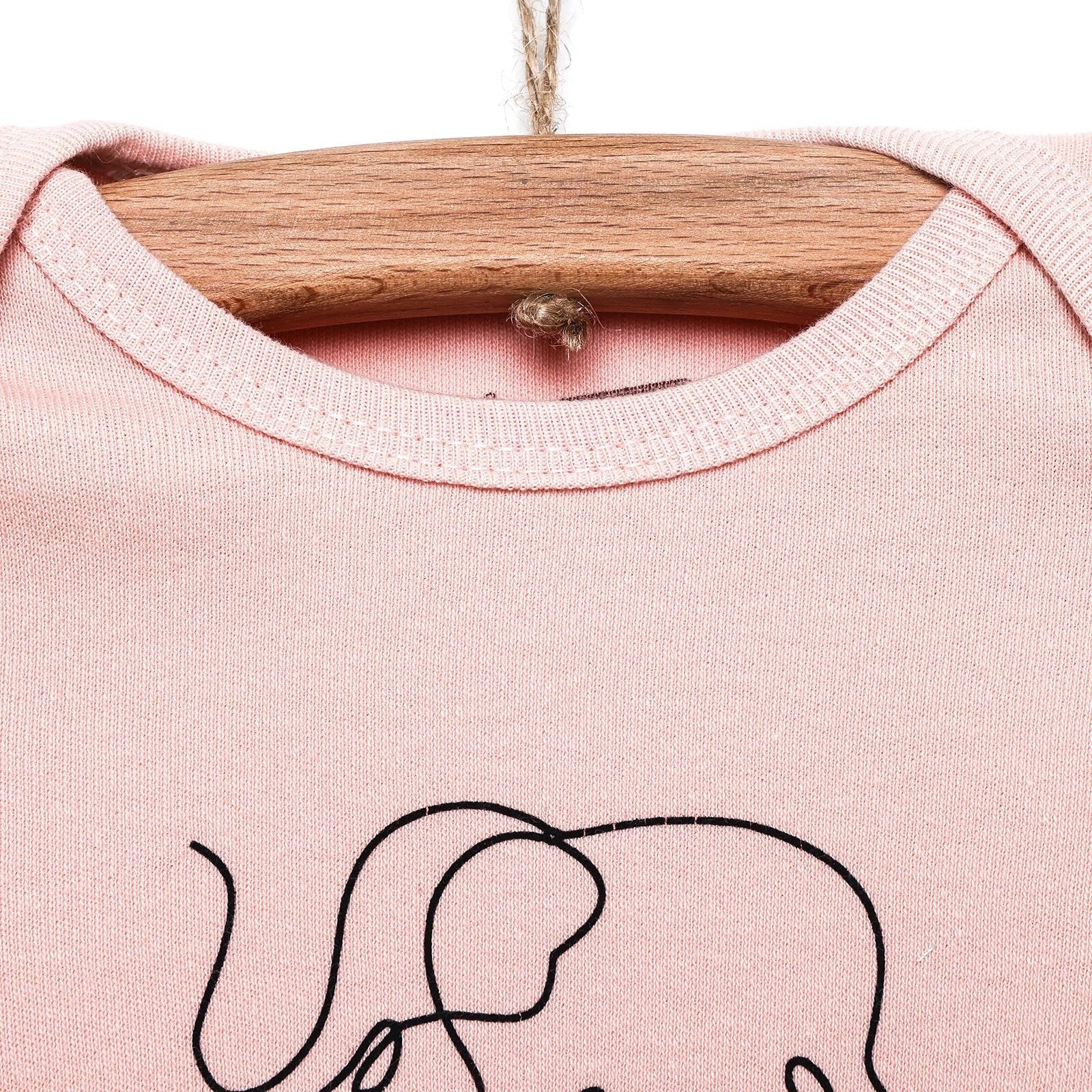 HelloBaby Long Sleeve Bodysuit - Light Pink - mezetto ebebek ebebek