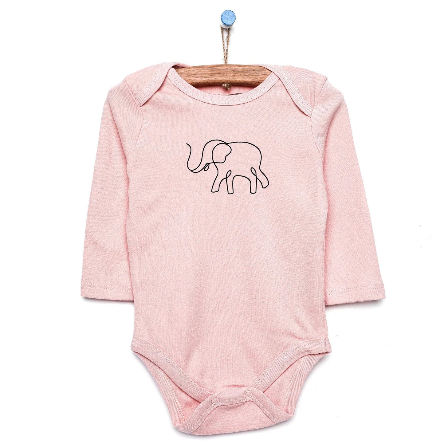 HelloBaby Long Sleeve Bodysuit - Light Pink - mezetto ebebek ebebek