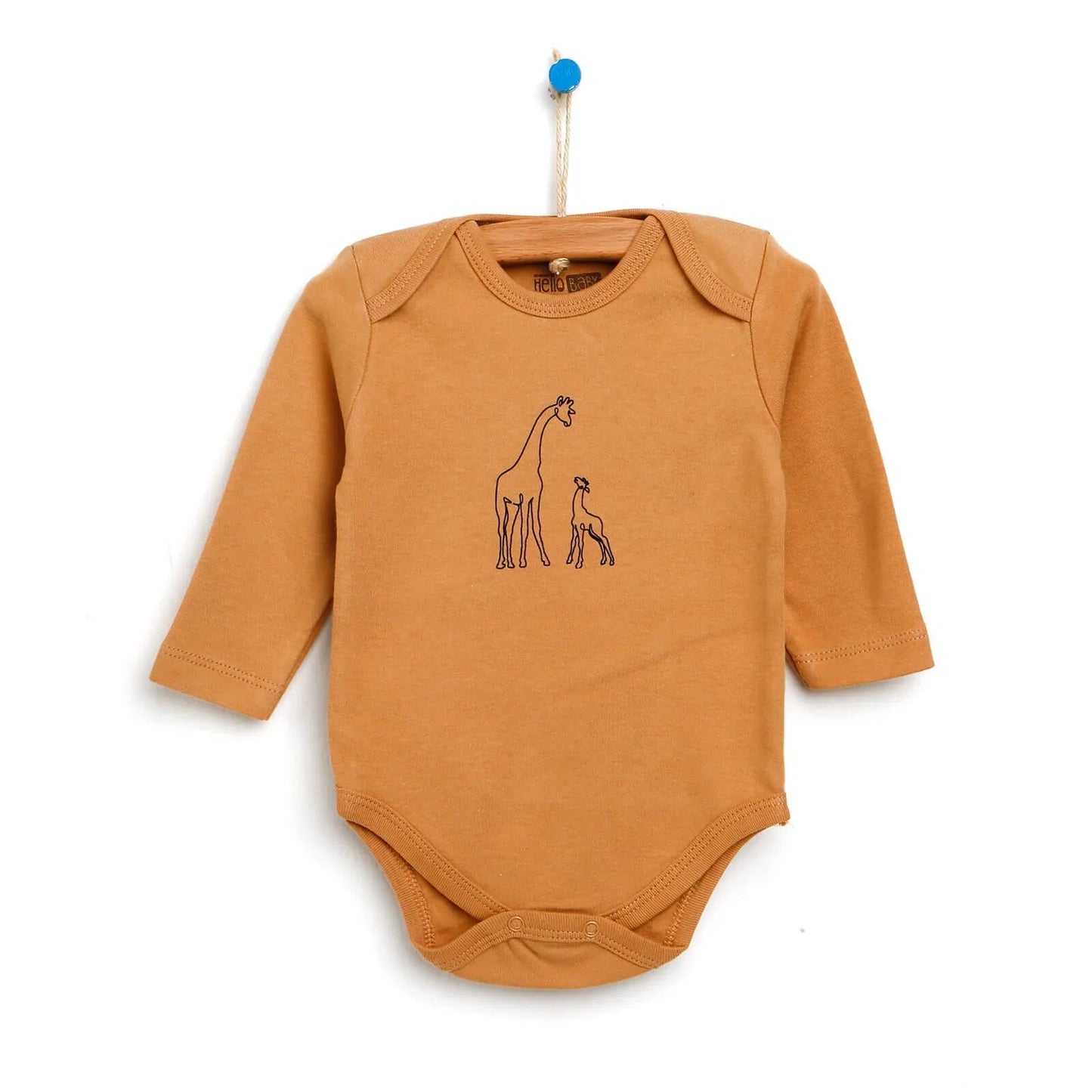 HelloBaby Long Sleeve Bodysuit - Nude - mezetto ebebek ebebek