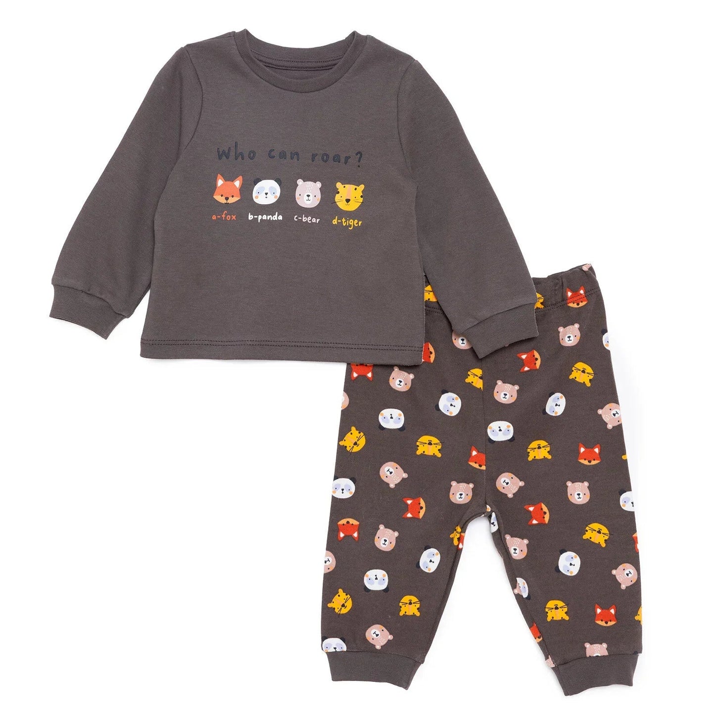 HelloBaby Long Sleeve Pyjamas - Khaki - mezetto ebebek ebebek