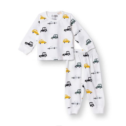 HelloBaby Long Sleeve Pyjamas Set - Ecru - mezetto ebebek ebebek