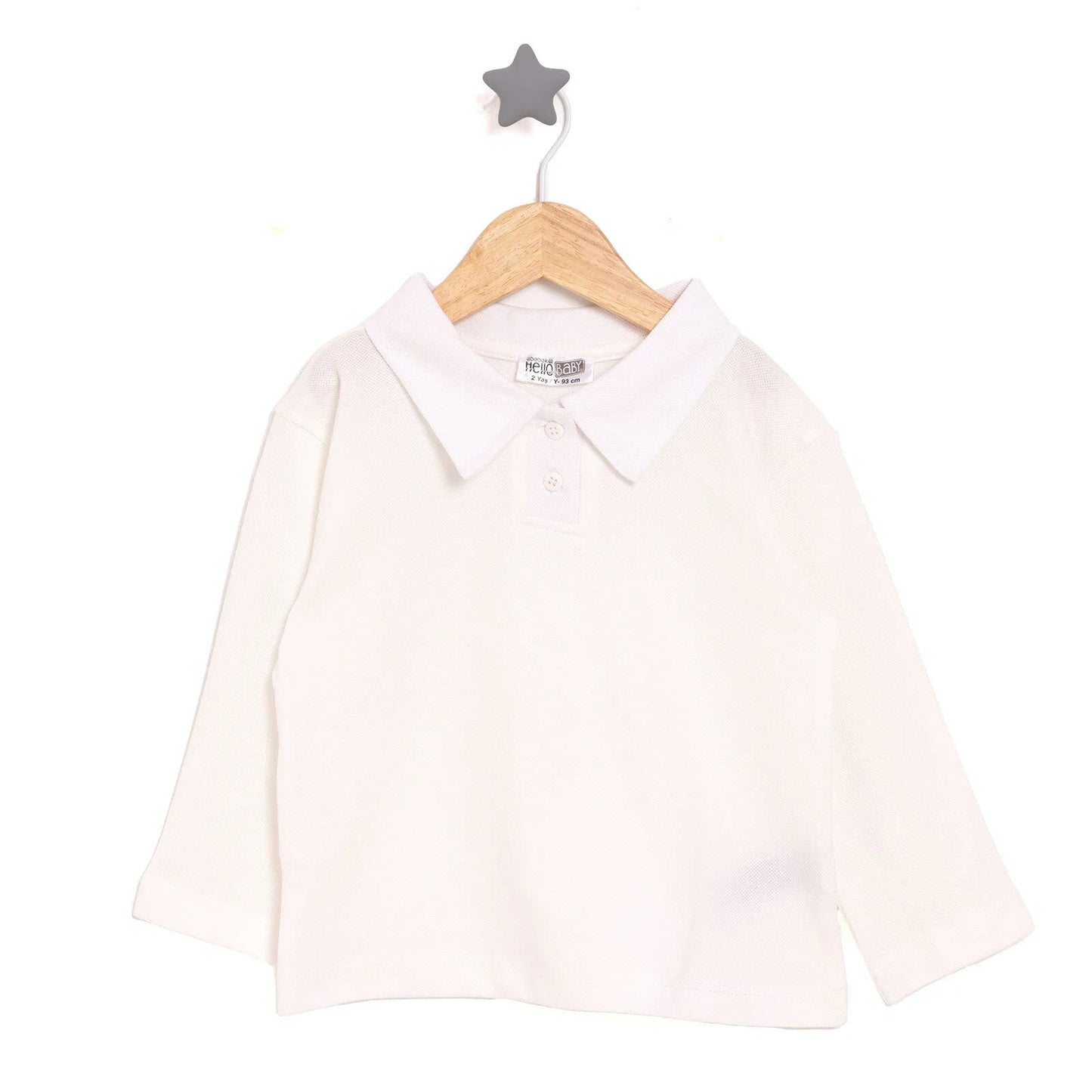 HelloBaby Long Sleeve T-shirt - White - mezetto ebebek ebebek