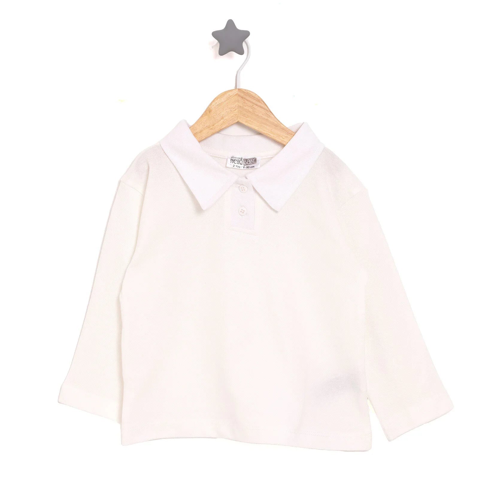 HelloBaby Long Sleeve T-shirt - White - mezetto ebebek ebebek