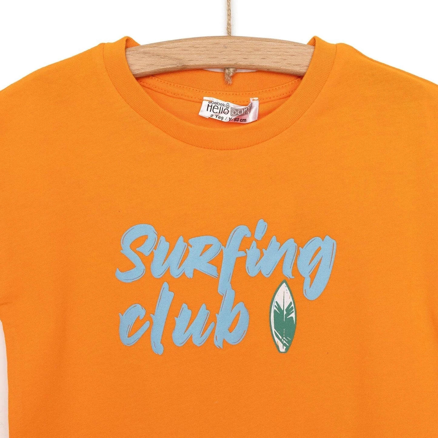 HelloBaby Motto Boy T-shirt & Short - Orange - mezetto ebebek ebebek