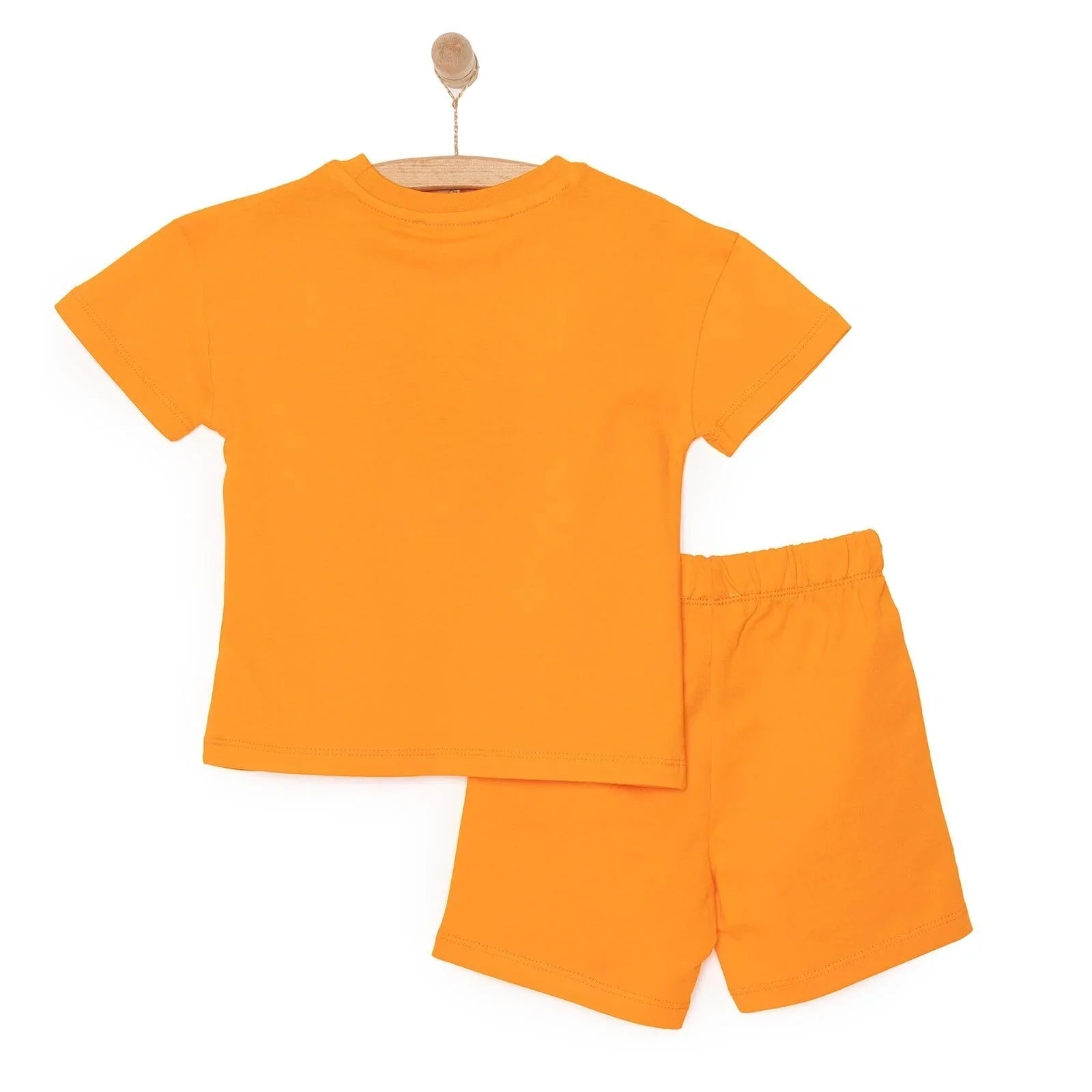 HelloBaby Motto Boy T-shirt & Short - Orange - mezetto ebebek ebebek