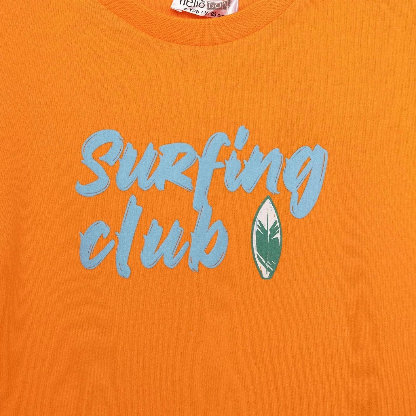 HelloBaby Motto Boy T-shirt & Short - Orange - mezetto ebebek ebebek