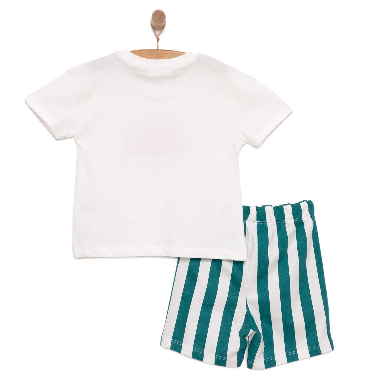 HelloBaby Motto Boy T-shirt & Short - White - mezetto ebebek ebebek