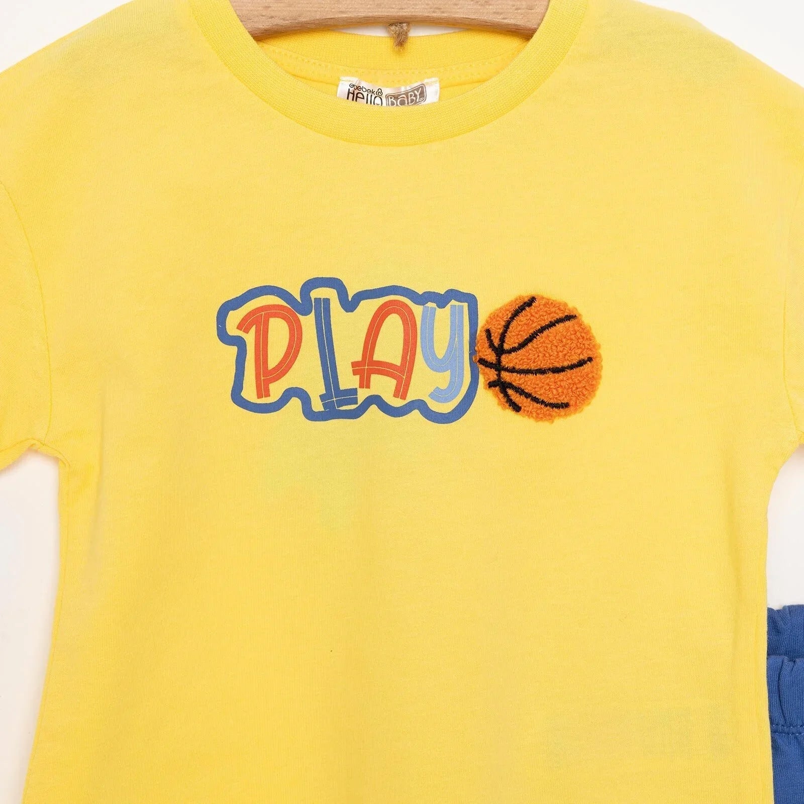 HelloBaby Motto Boy T-shirt & Short - Yellow - mezetto ebebek ebebek