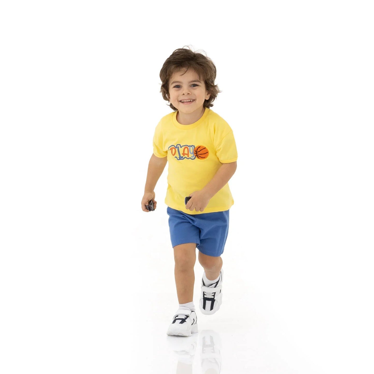 HelloBaby Motto Boy T-shirt & Short - Yellow - mezetto ebebek ebebek