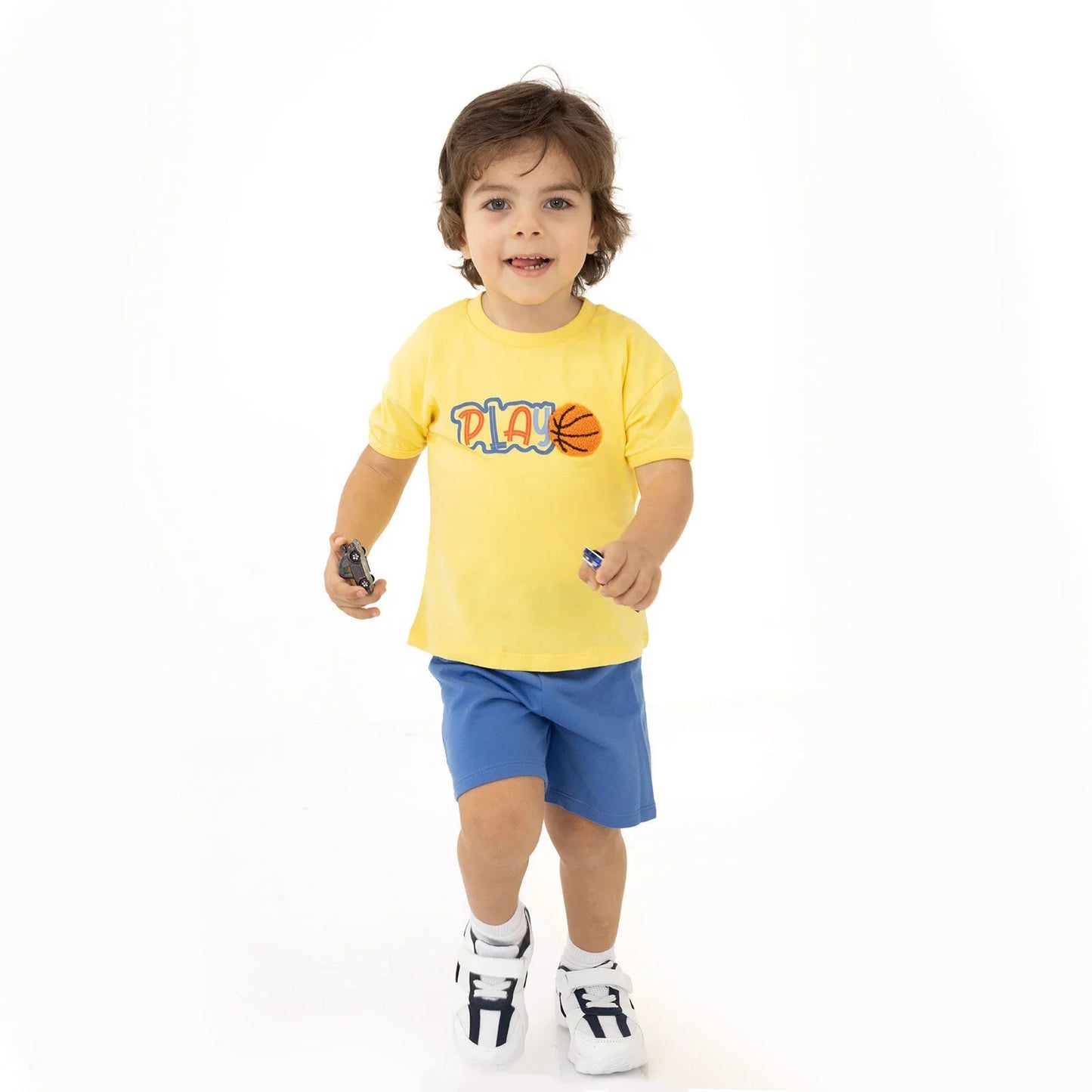 HelloBaby Motto Boy T-shirt & Short - Yellow - mezetto ebebek ebebek