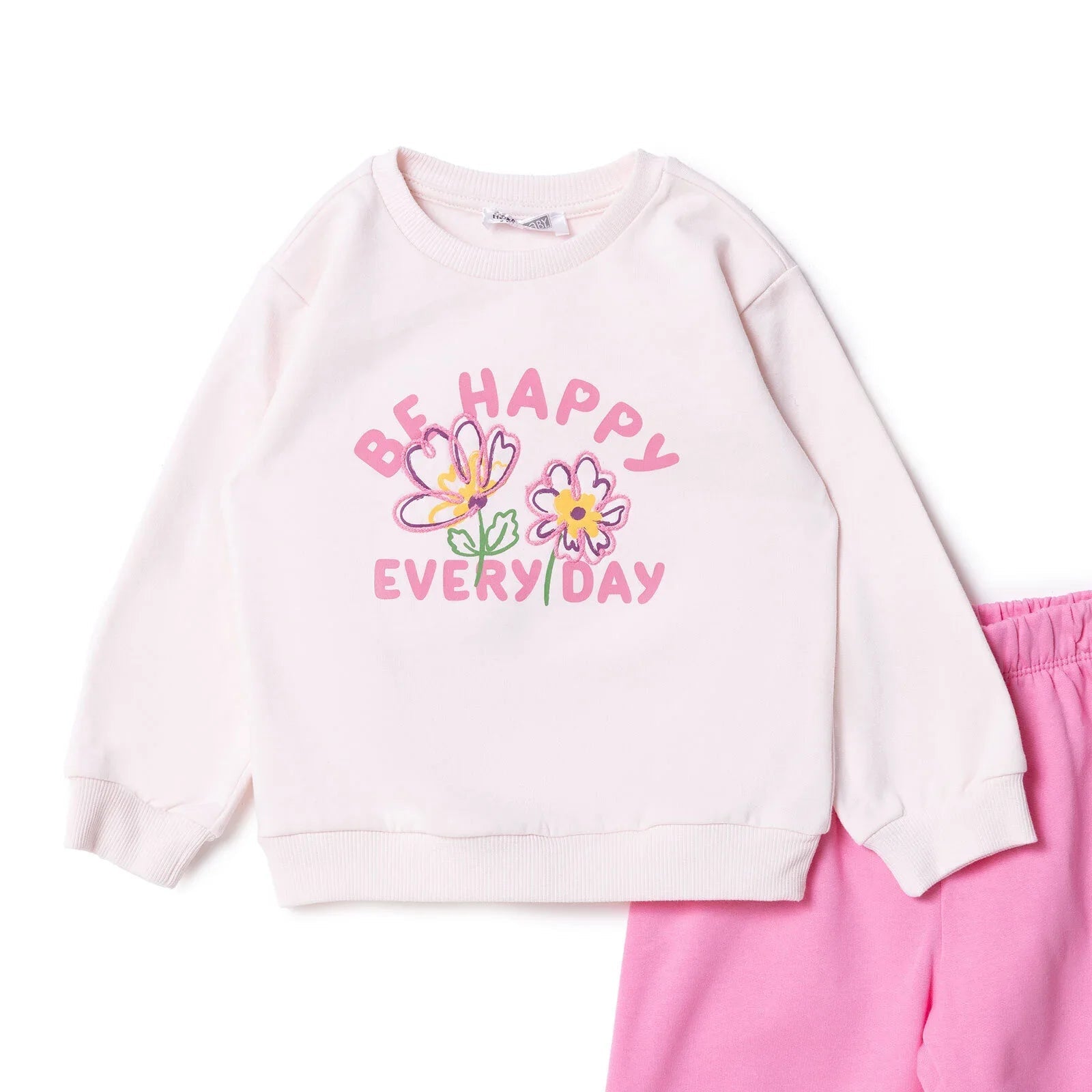 HelloBaby Motto Girl Jogging Set - Light Pink - mezetto ebebek ebebek
