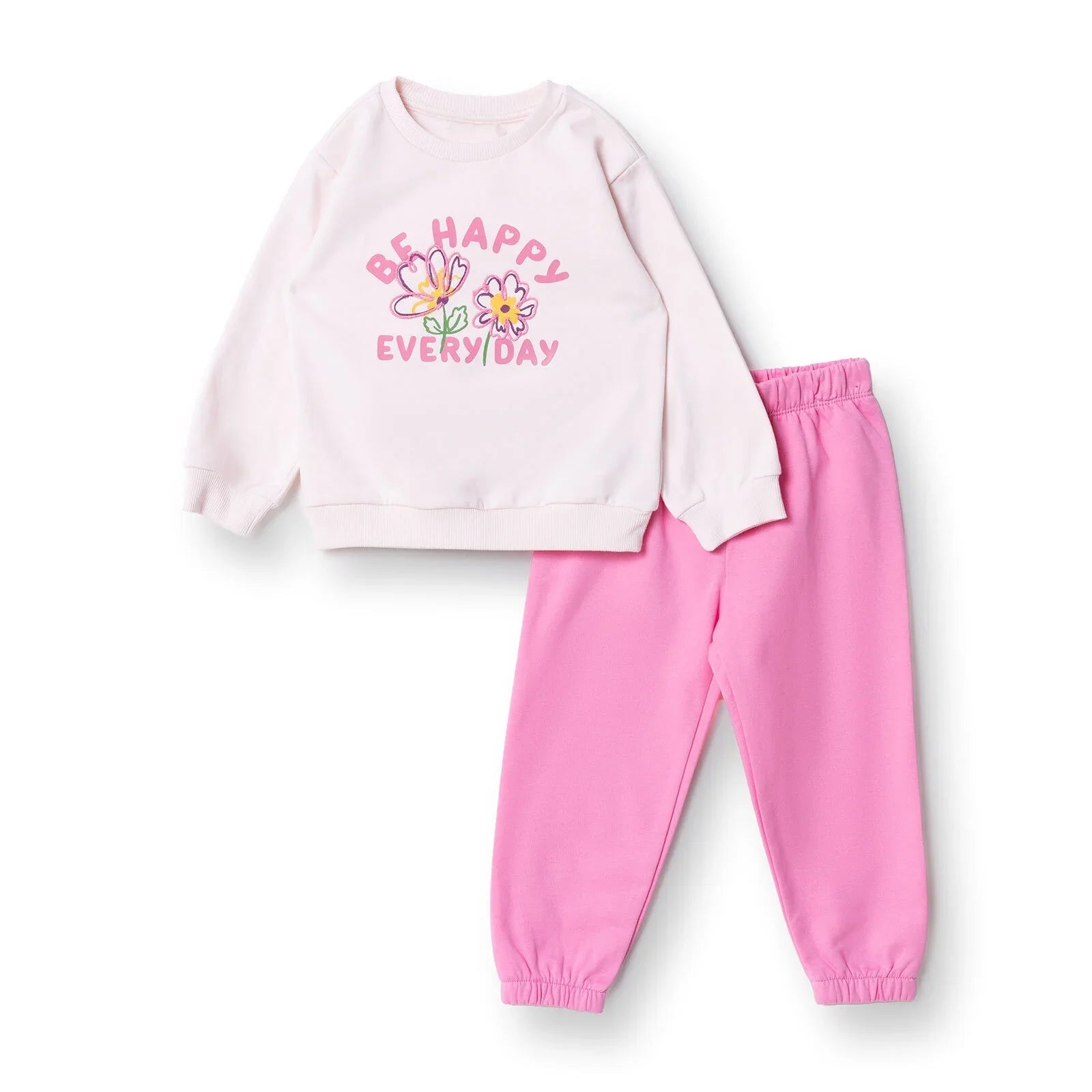 HelloBaby Motto Girl Jogging Set - Light Pink - mezetto ebebek ebebek