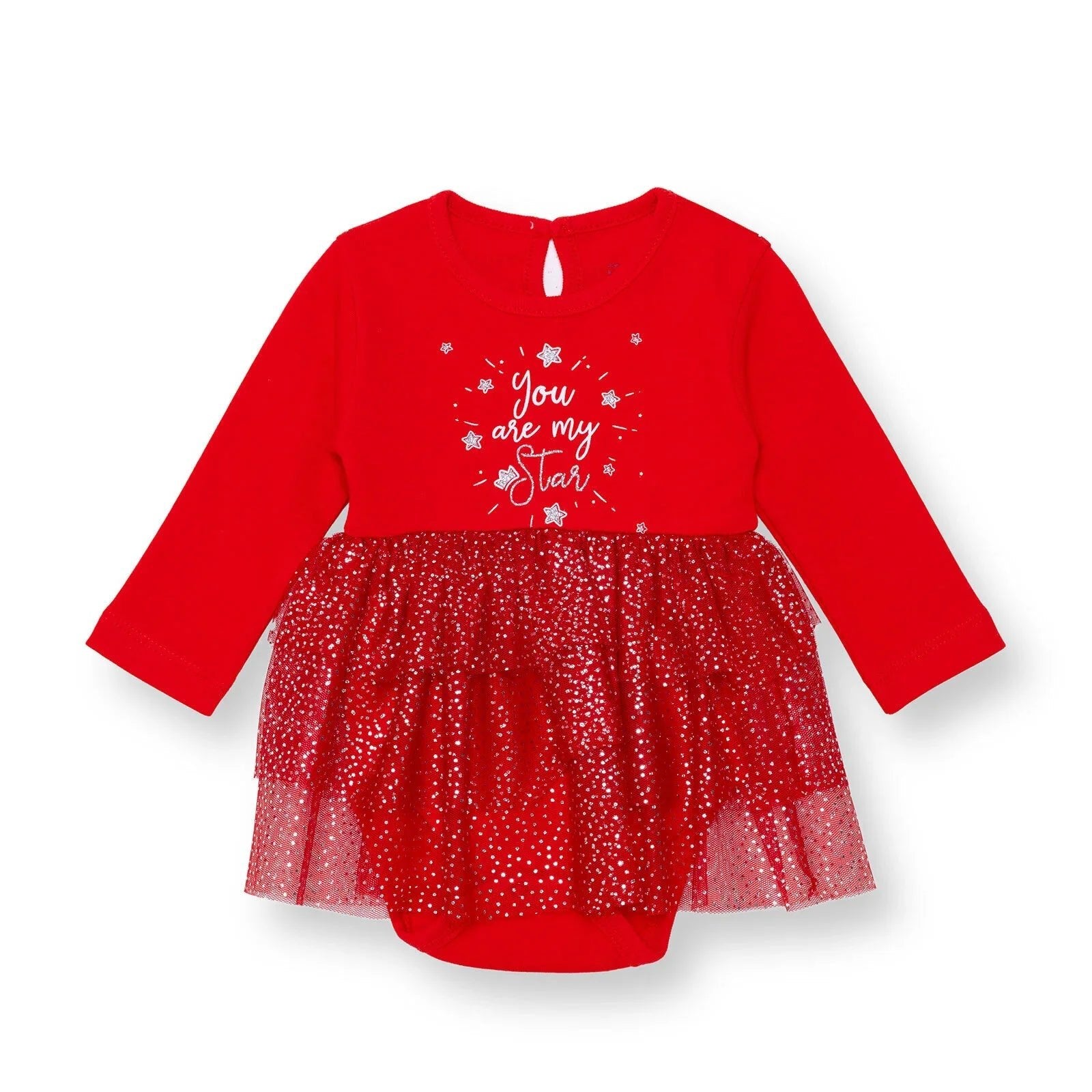 HelloBaby My First Christmas Newborn Girl Dress - Body - Red - mezetto ebebek ebebek
