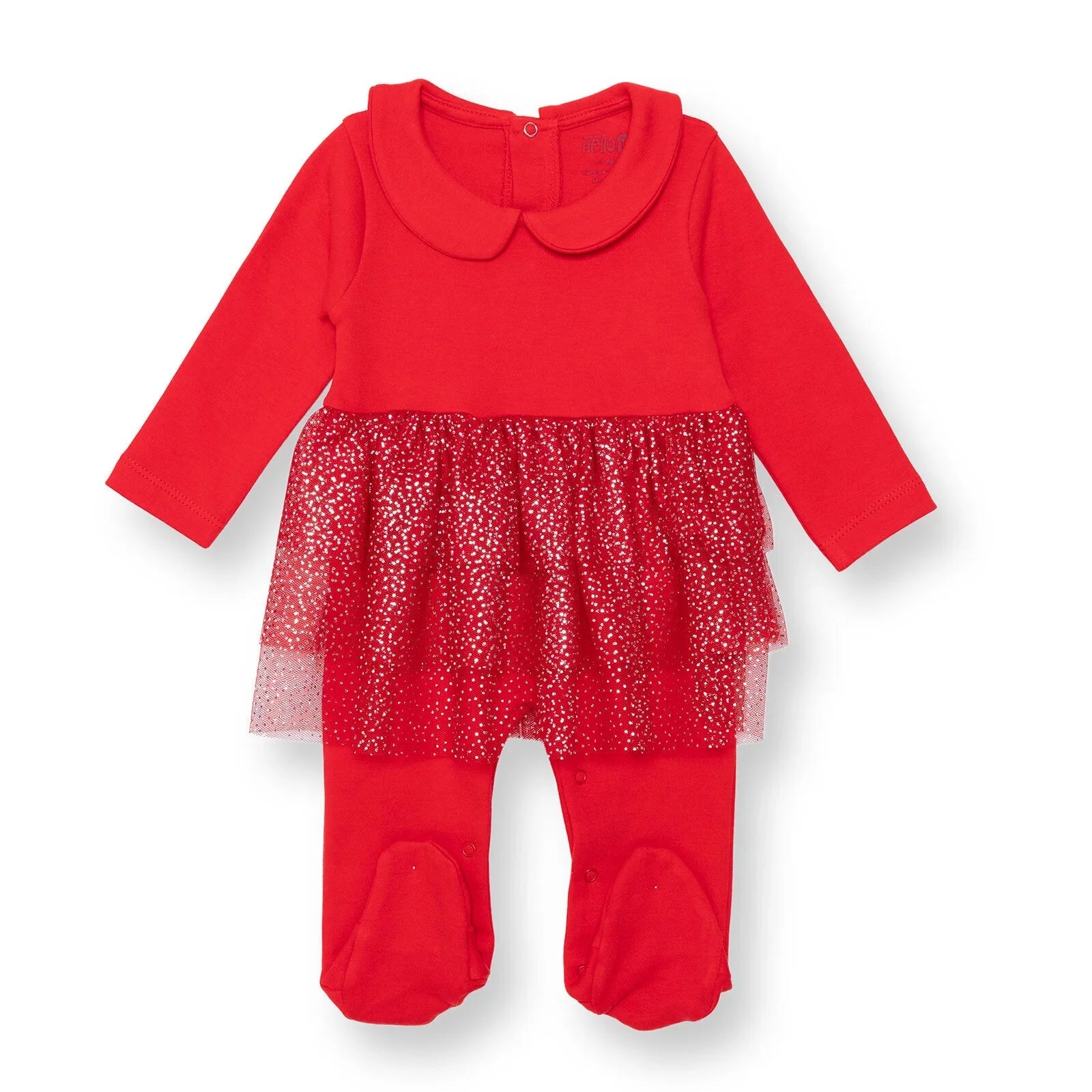 HelloBaby My First Christmas Newborn Girl Footed Jumpsuit - Red - mezetto ebebek ebebek