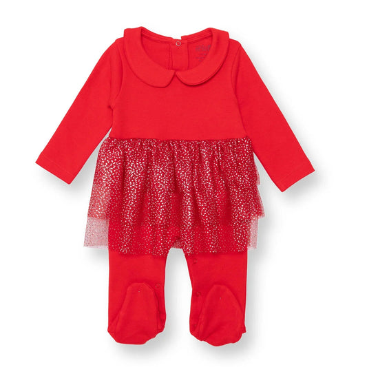 HelloBaby My First Christmas Newborn Girl Footed Jumpsuit - Red - mezetto ebebek ebebek