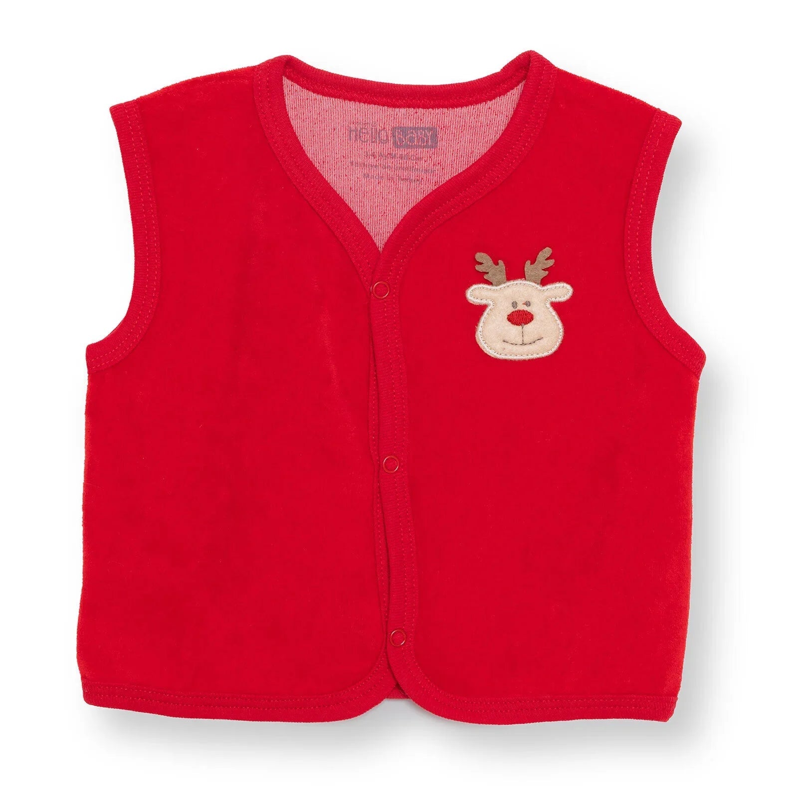 HelloBaby My First Christmas Unisex Newborn Vest - Red - mezetto ebebek ebebek