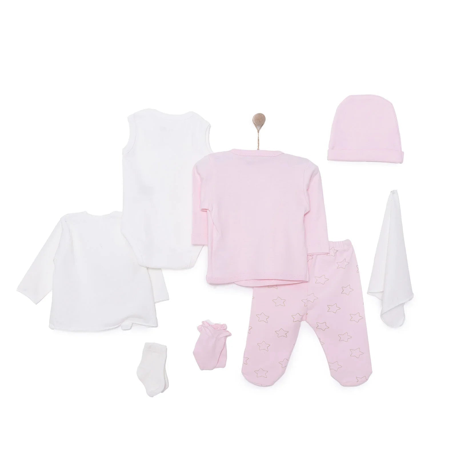 HelloBaby Newborn 10 pcs Starter Set - Pink - mezetto ebebek ebebek