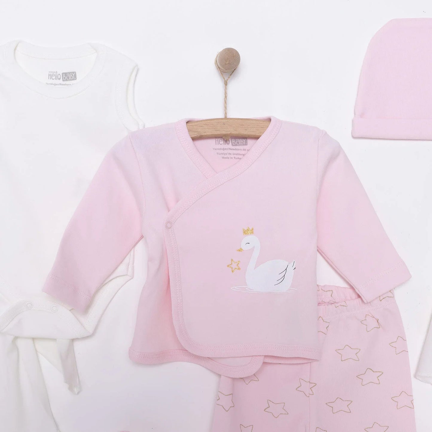HelloBaby Newborn 10 pcs Starter Set - Pink - mezetto ebebek ebebek