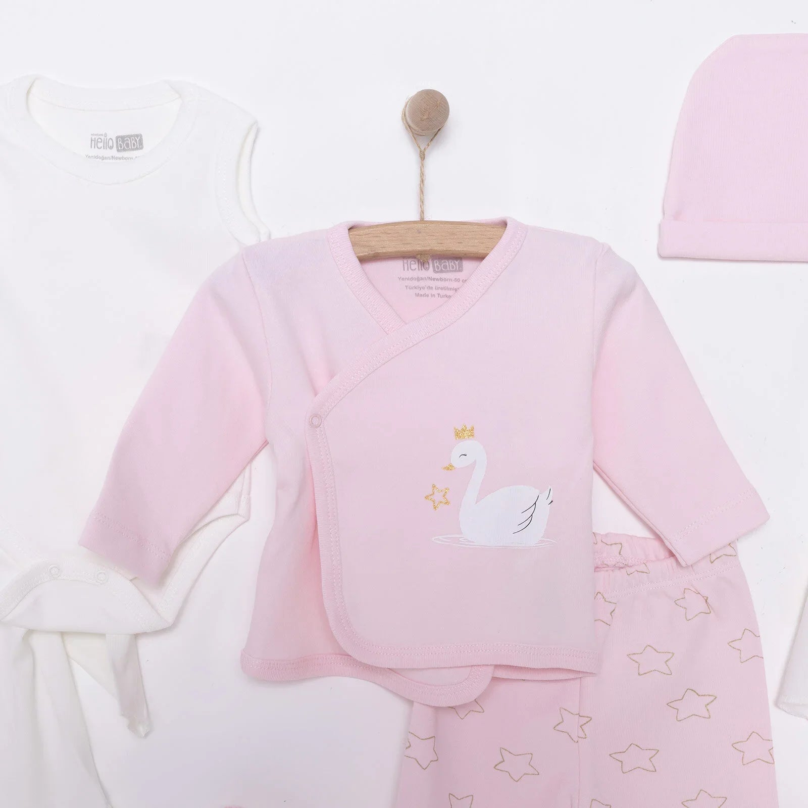 HelloBaby Newborn 10 pcs Starter Set - Pink - mezetto ebebek ebebek