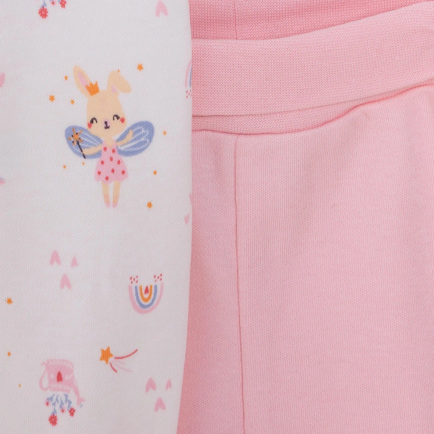 HelloBaby Newborn 2 Pcs Footed Leggings - Pink - mezetto ebebek ebebek