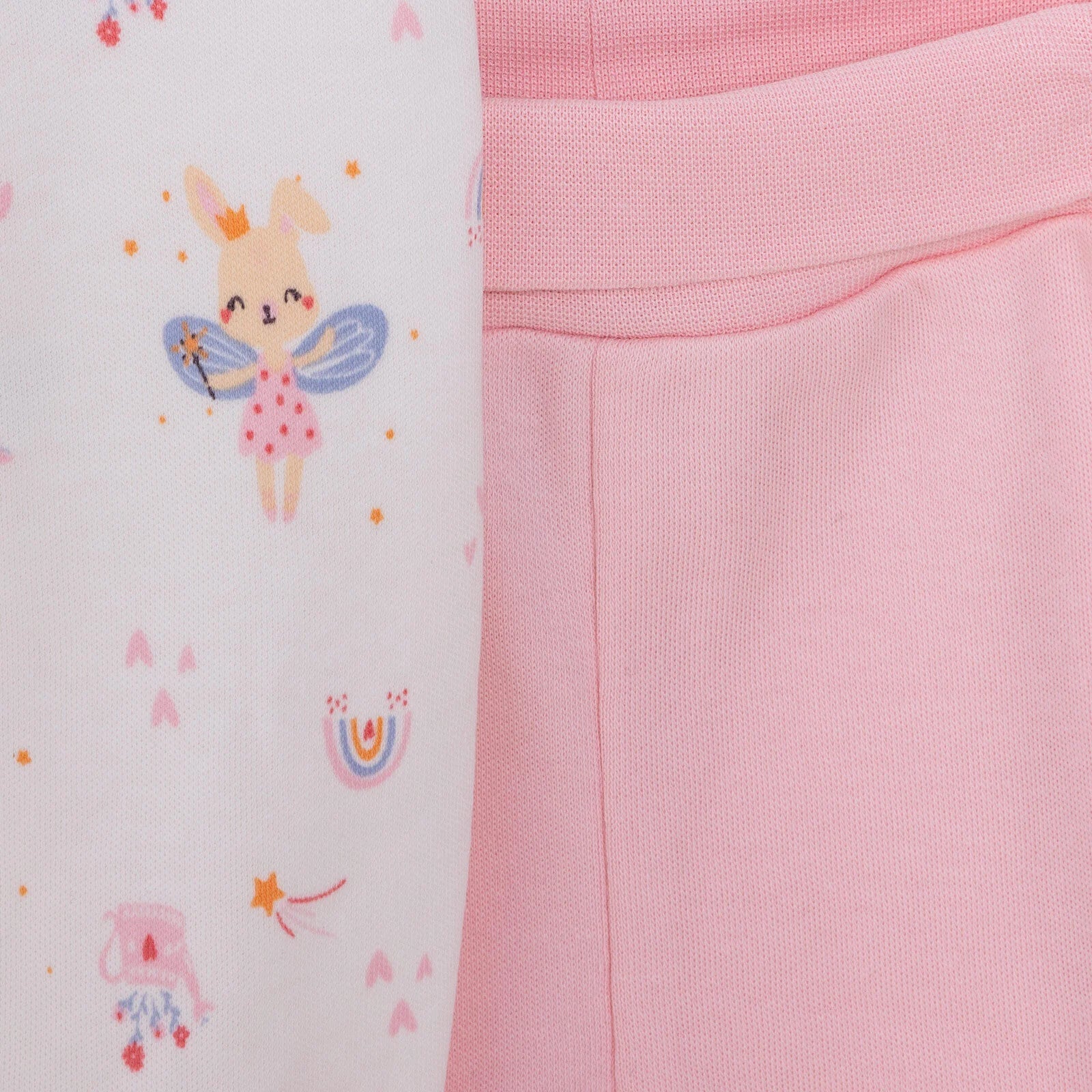 HelloBaby Newborn 2 Pcs Footed Leggings - Pink - mezetto ebebek ebebek