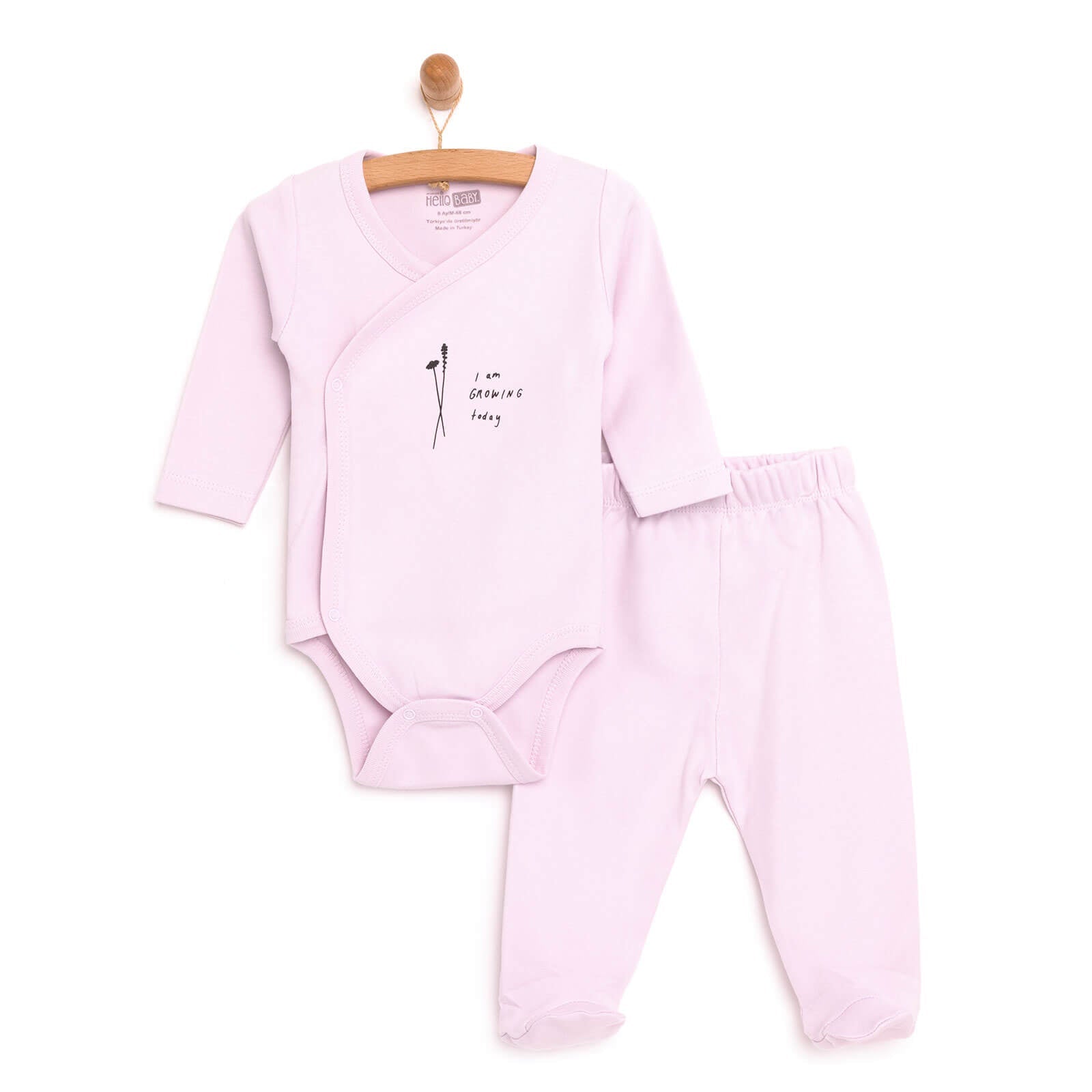 HelloBaby Newborn 2 Pcs Set - Purple - mezetto ebebek ebebek