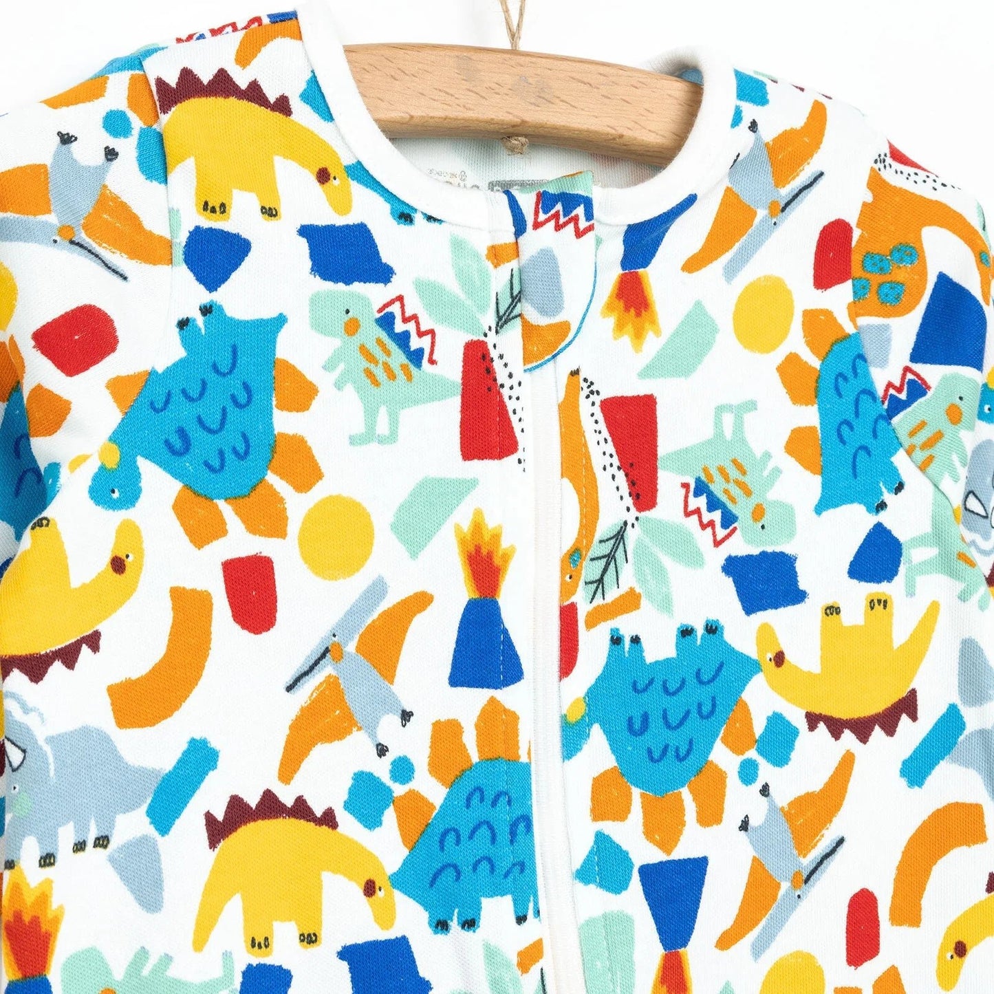 HelloBaby Newborn Baby Boy Footed Jumpsuit - Ecru - mezetto ebebek ebebek